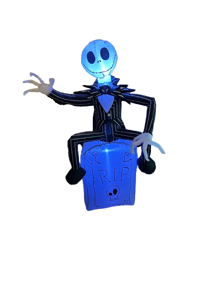 3.5ft Jack Skellington On Tombstone Indoor Use Only