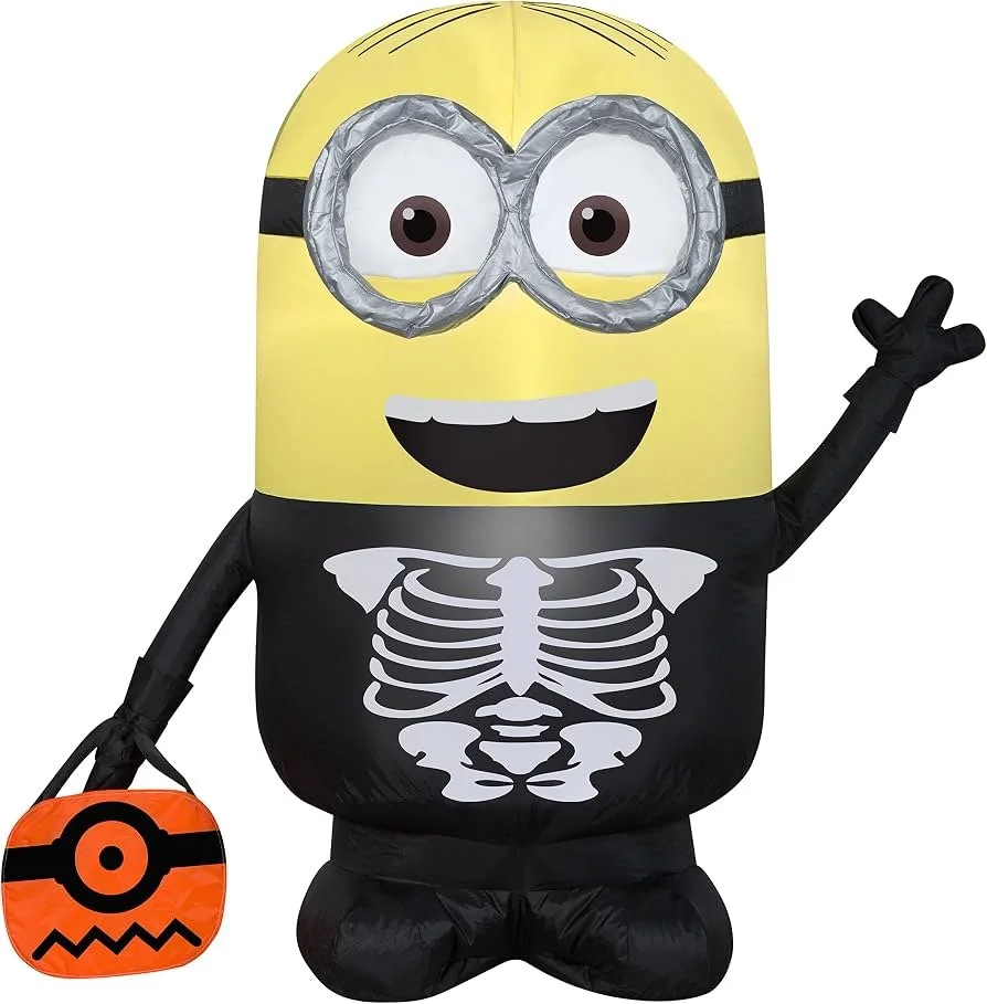 3ft minion dave in skeleton costume