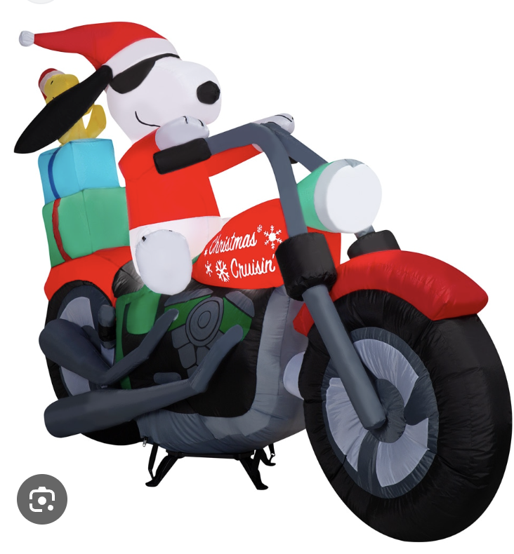7ft Snoopy and Woodstock on motorcycle