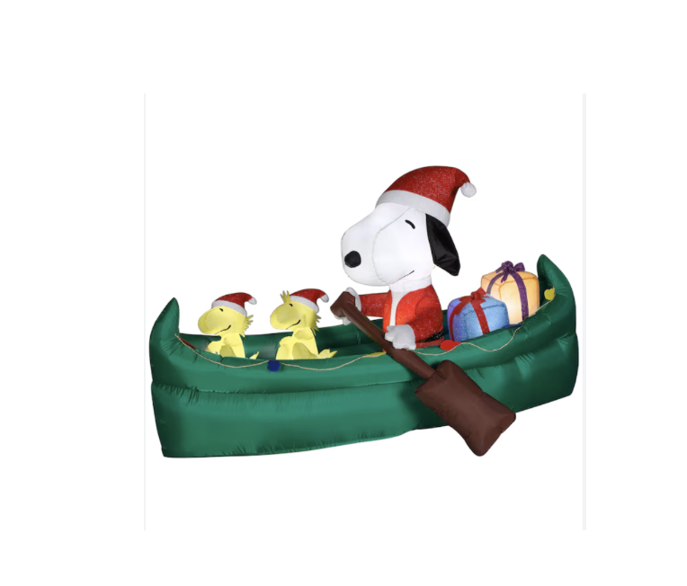 6ft Animated Snoopy In Canoe