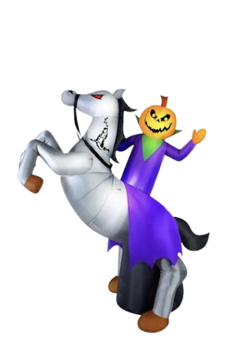 9ft animated pumpkin reaper on horse 