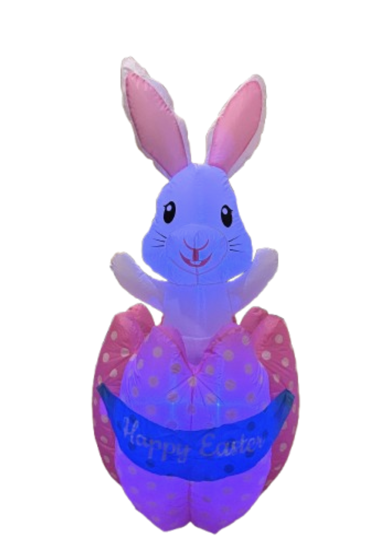 5ft Animated Easter Bunny In Egg