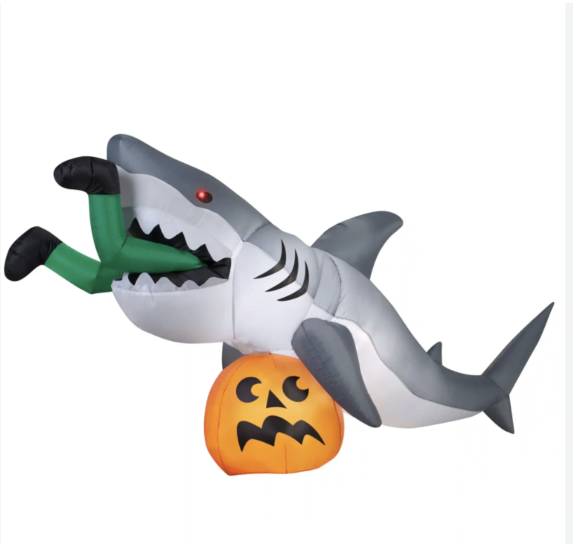 9ft animated shark snack scene