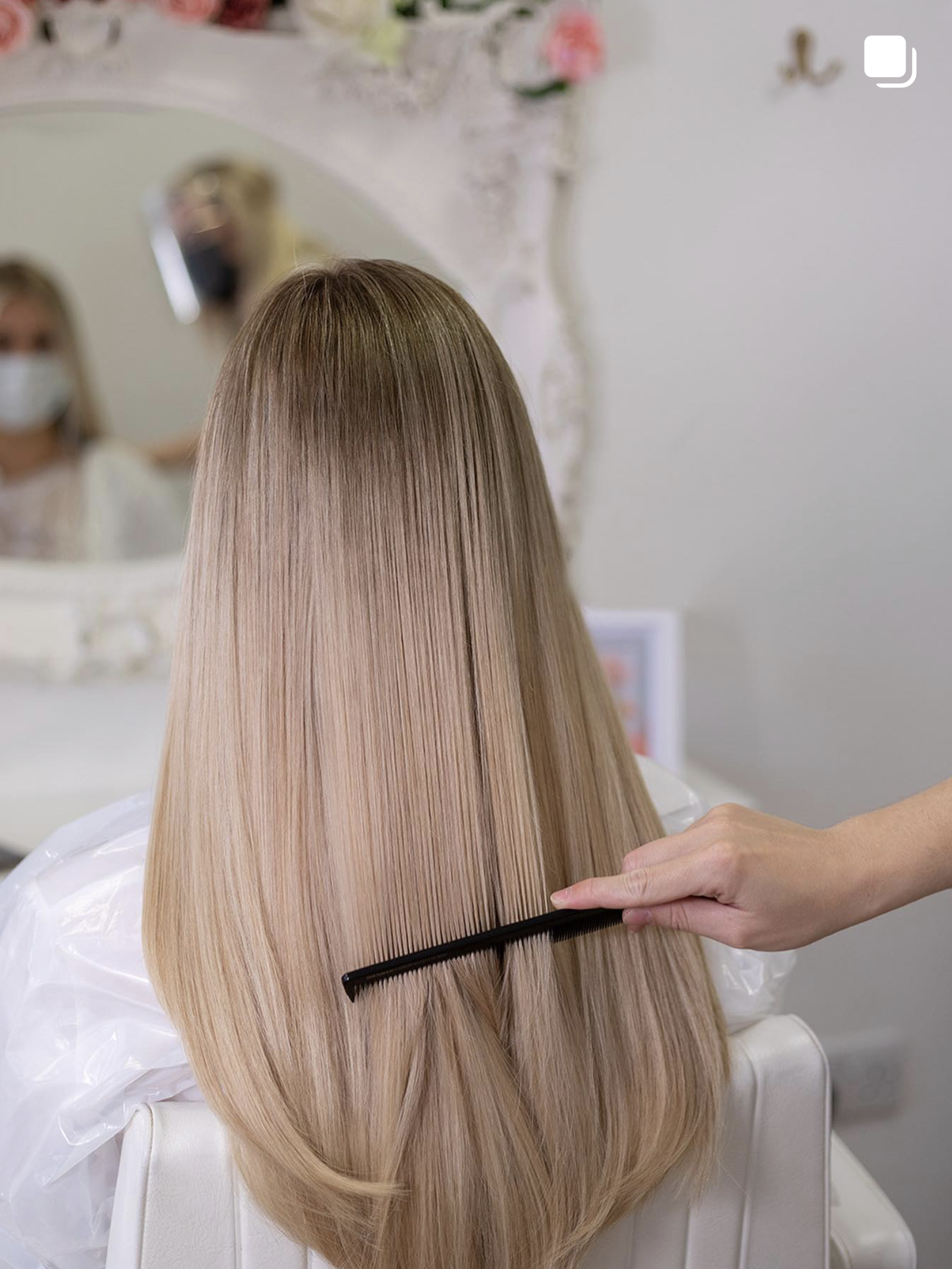 Smooth blonde extensions with a clean, natural finish.