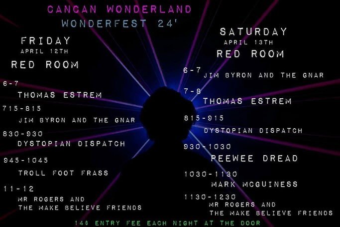 This Friday and Saturday are gunna be off the chain! Wonderfest is bringing the love right to you at Can Can Wonderland April 12th &amp; 13th! You won&rsquo;t want to miss either night of this! #musicfestival #livemusic #minneapolismusicscene #minnes