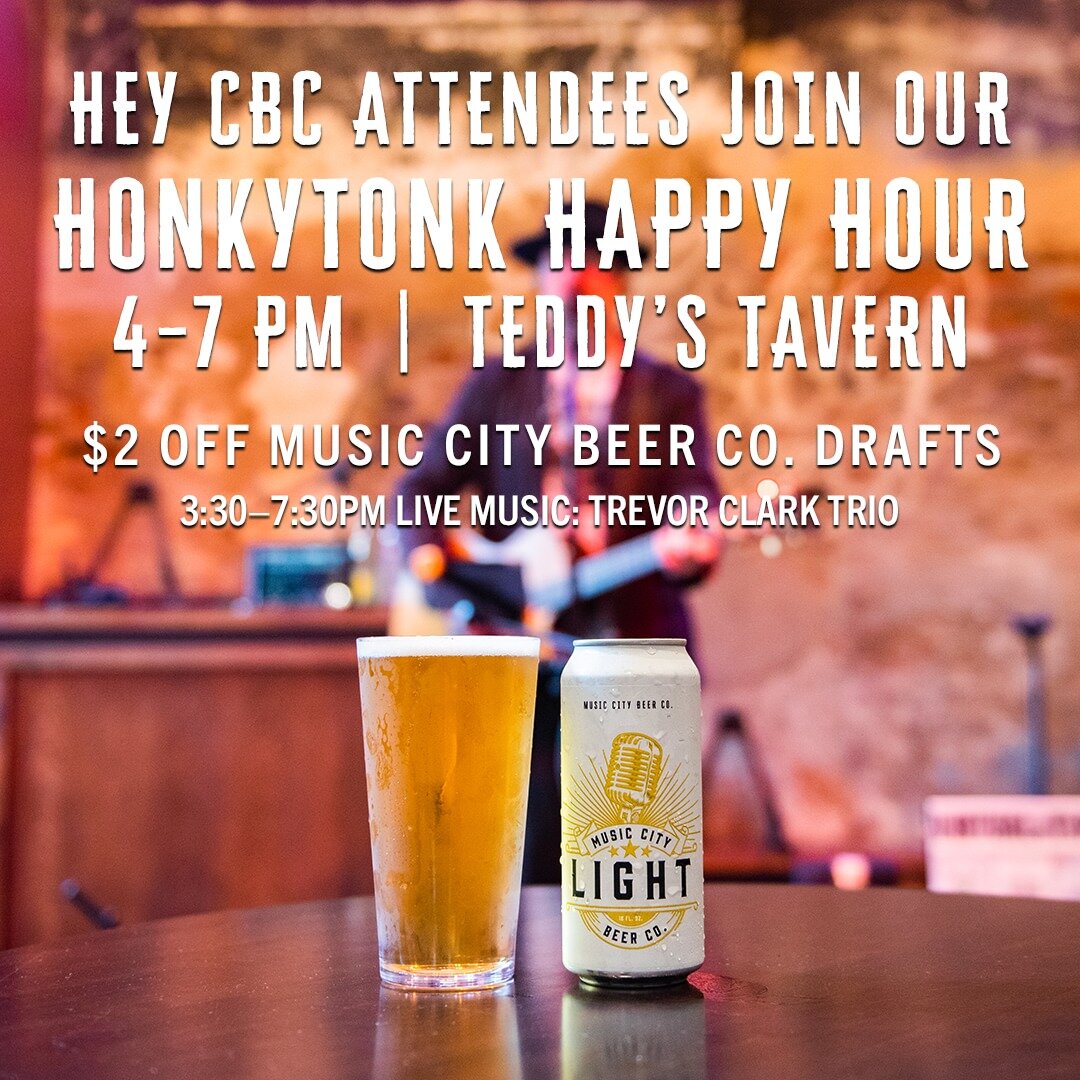 We&rsquo;ll be at @teddystavernnashville for a Honkytonk Happy Hour later today! Come by for great local beer on draft that won&rsquo;t break your wallet 🍻

#OurTownOurBeer #BrewersAssociation #CraftBrewersConference #CraftBrewersConference2023 #CBC