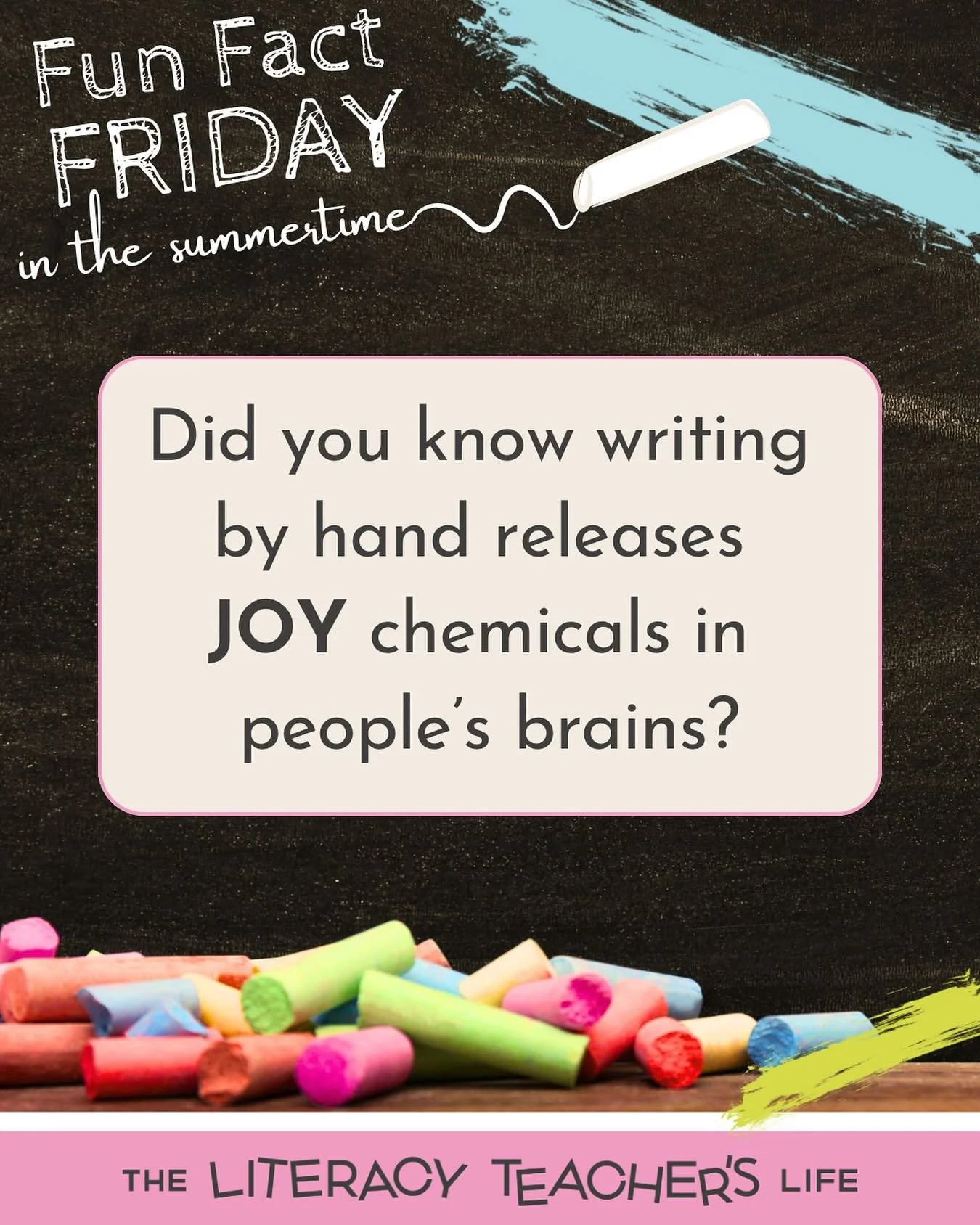🌞 Fun Fact Friday: Summer Edition&mdash;Fact 11! 📚

Did you know that kids who write thank-you notes by hand actually make people feel 10 TIMES happier than those who text or email?&nbsp;

Handwritten gratitude releases massive amounts of &ldquo;jo