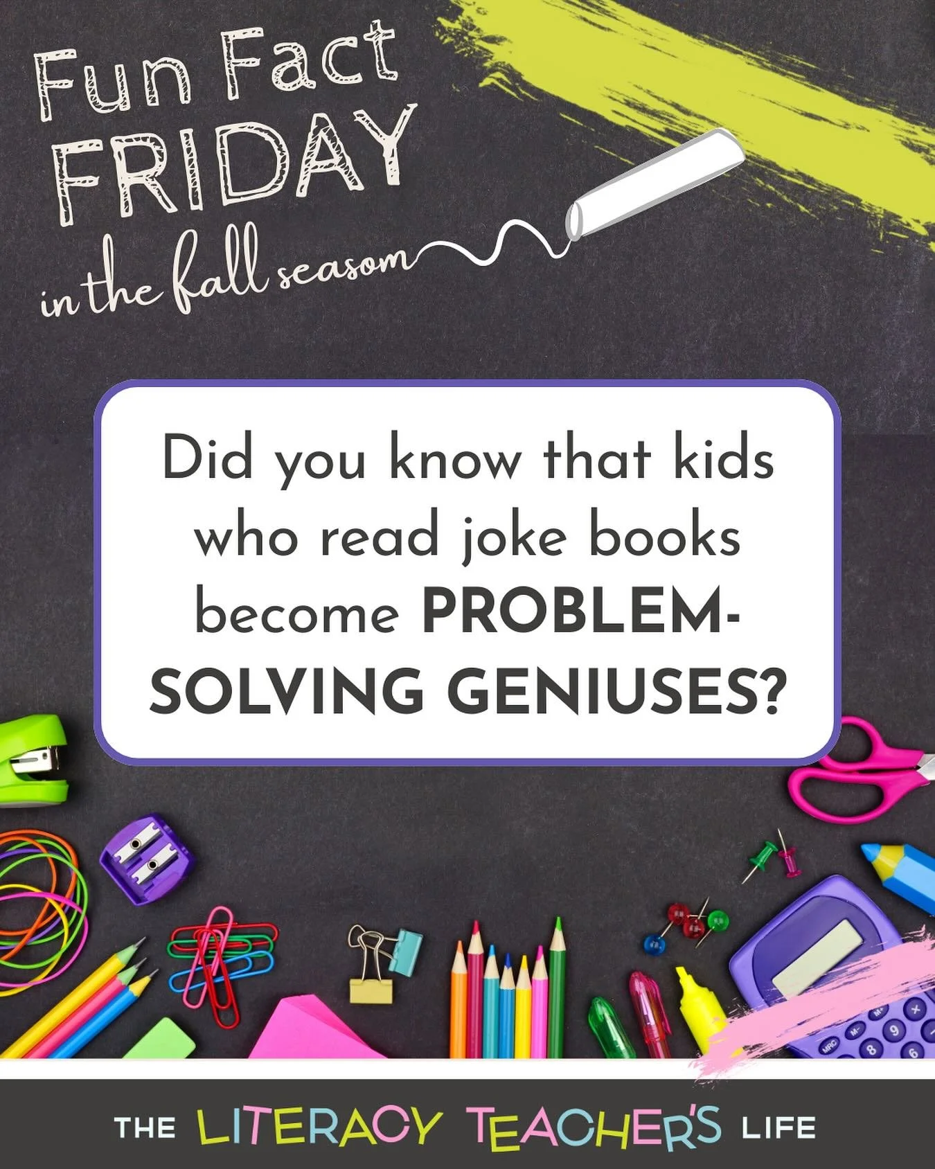 🌞 Fun Fact Friday: FALL EDITION—Fact 15! 📚
Did you know that kids who read joke books become PROBLEM-SOLVING GENIUSES?! 
When children understand punchlines, their brains develop “twist-thinking” abilities that help them see sol
