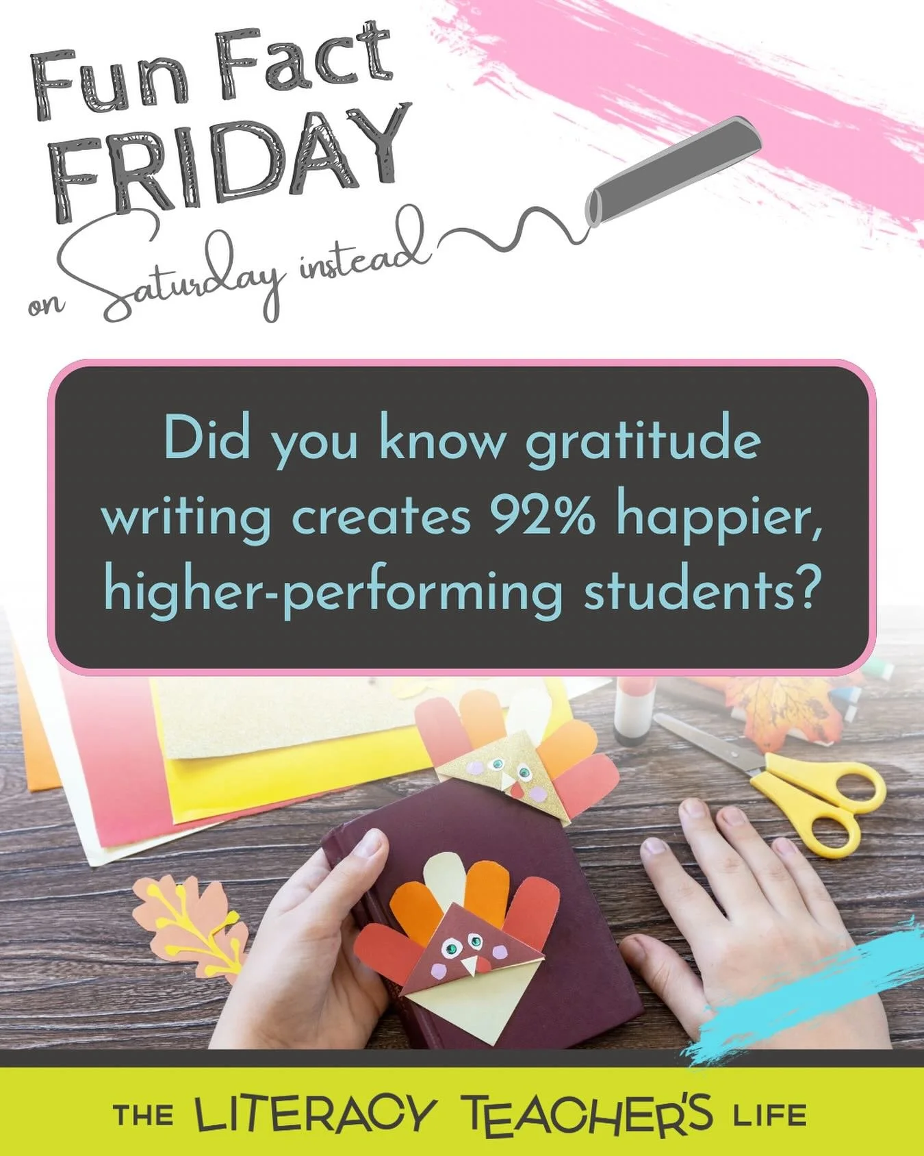 🍂 Fun Fact Friday on Saturday Instead: FALL EDITION&mdash;Fact 20! 📚 We just didn&rsquo;t want it to end&hellip;

Did you know that kids who write daily gratitude lists become 92% HAPPIER and perform better in school than kids who don&rsquo;t?

Whe