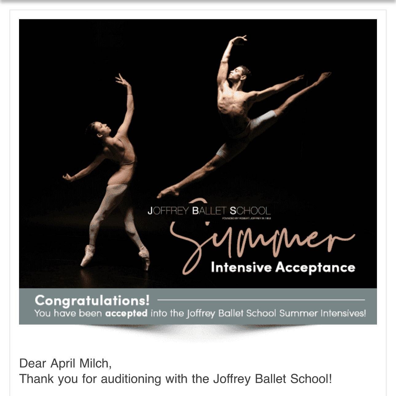 We interrupt your usual bagel-related content for this bit of personal news/bragging about my child...

My daughter had a chance to audition for the Joffrey Baller summer program at her dance competition this weekend&hellip;and she got in!

#WOOOOOOO