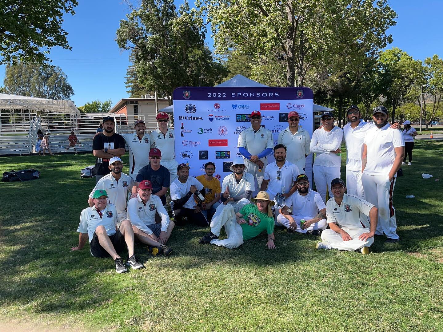 Our first home match of 2022 saw us face our old rivals, the Sonoma Gullies, on the Midway Green at the @NapaValleyExpo in downtown Napa. Despite taking regular wickets the Gullies managed to set a ground record of 316 runs which we can put down to l