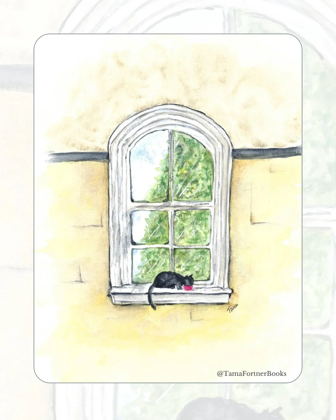 It&rsquo;s been a minute since I&rsquo;ve shared any of my watercolors, but this little kitty just makes me smile.⁠
⁠
She&rsquo;s painted from a photo I took on a recent visit to Hemingway&rsquo;s house on Key West&mdash;meaning that, yes, she is one