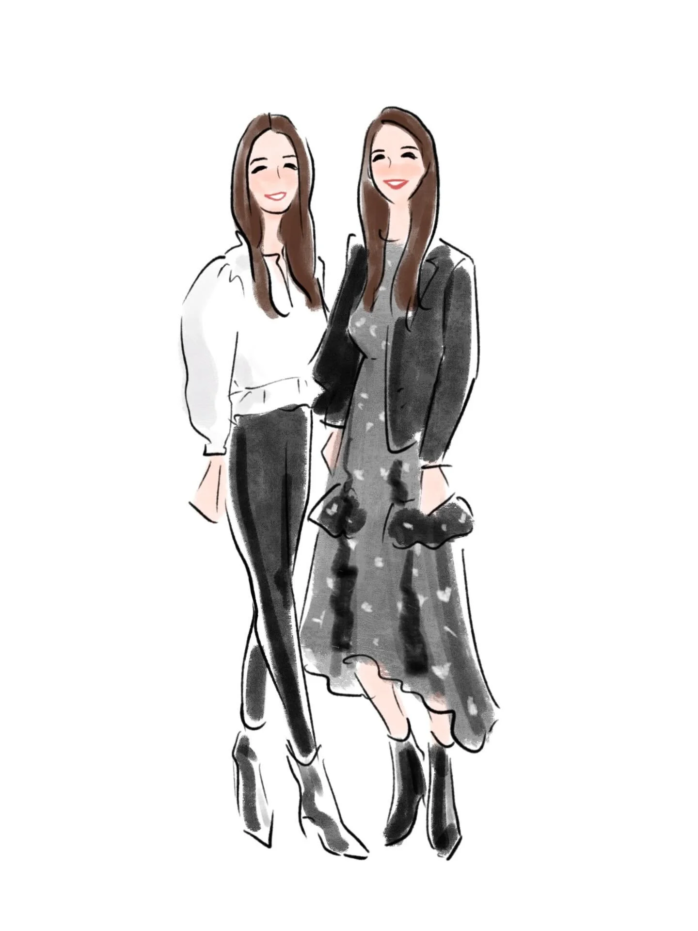 Felt cute after last night&rsquo;s event, won&rsquo;t delete later. Will share event pics real soon. Thank you @vitaperfetta for this absolutely incredible sketch of us in our signature colors #sidebyside