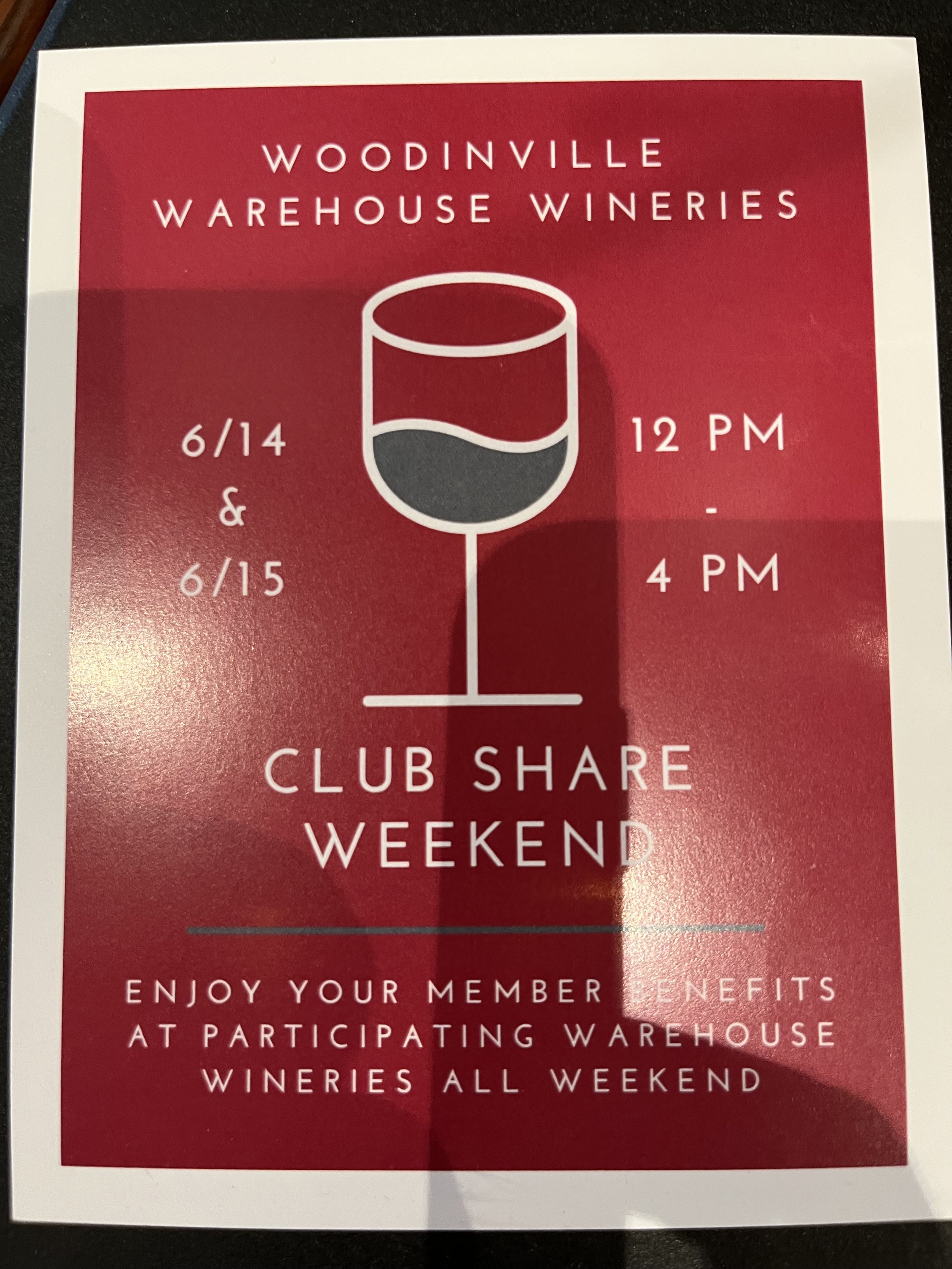 Club Share Weekend -- Be a member of all of these wineries!