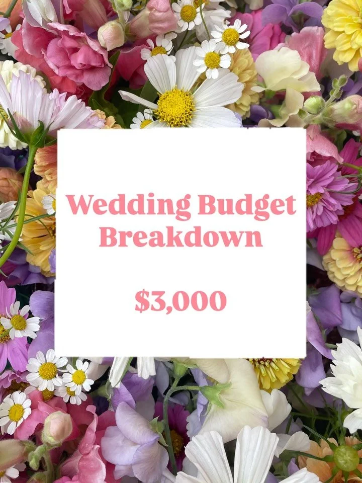 This budget still allows for flowers throughout your wedding. For a lot of designers, this would be below their minimum. I don&rsquo;t have a minimum spend at this point because I still really enjoy creating for couples at different price points. 

W
