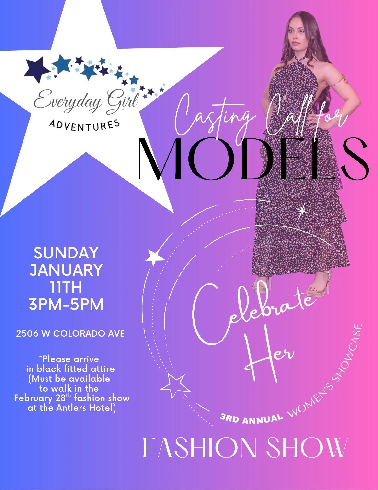Everyday Girl Adventures 3rd Annual Her Fashion Show Model Auditions