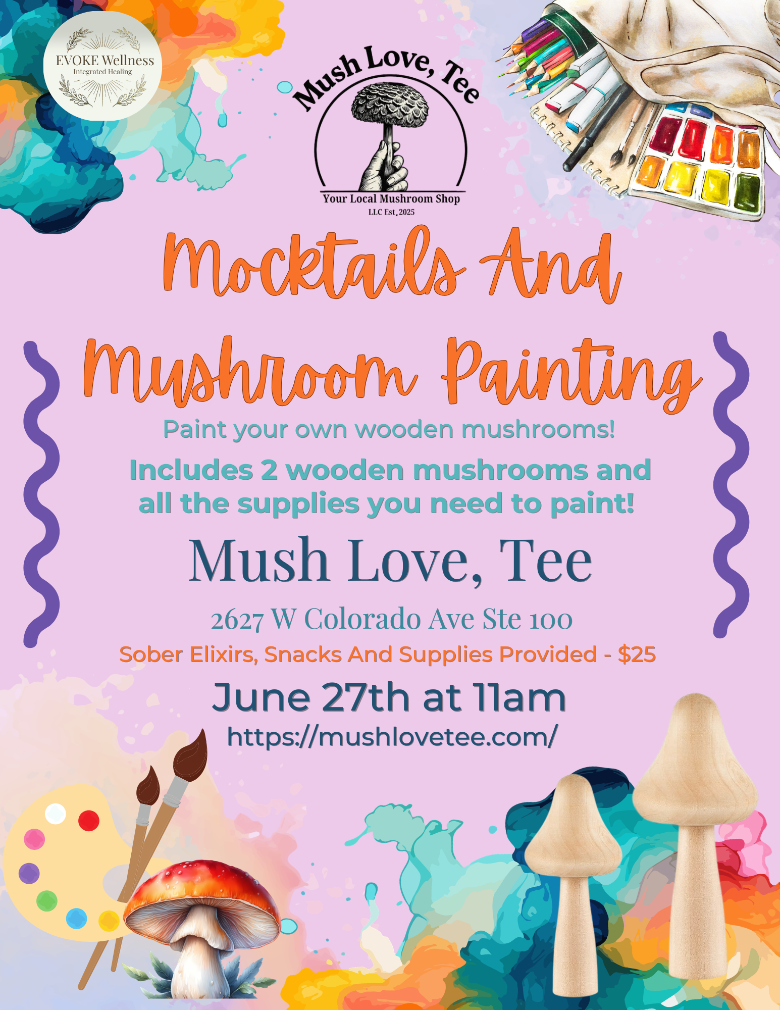 Mocktails and Mushroom Painting