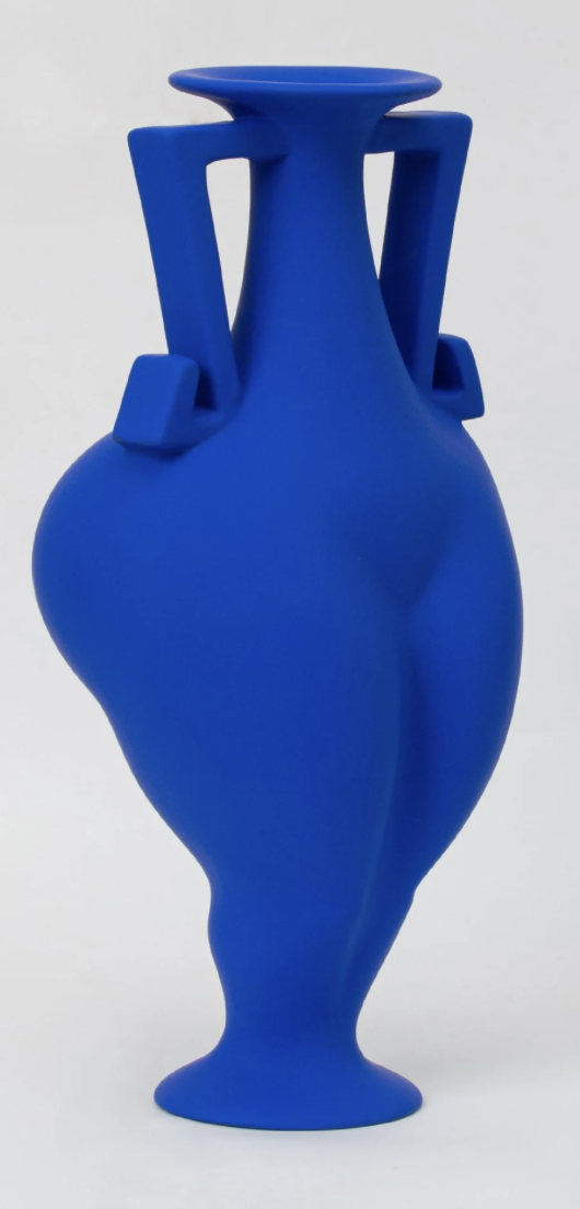 I’m drawn to the color first. This saturated blue makes the form feel almost defiant in its simplicity