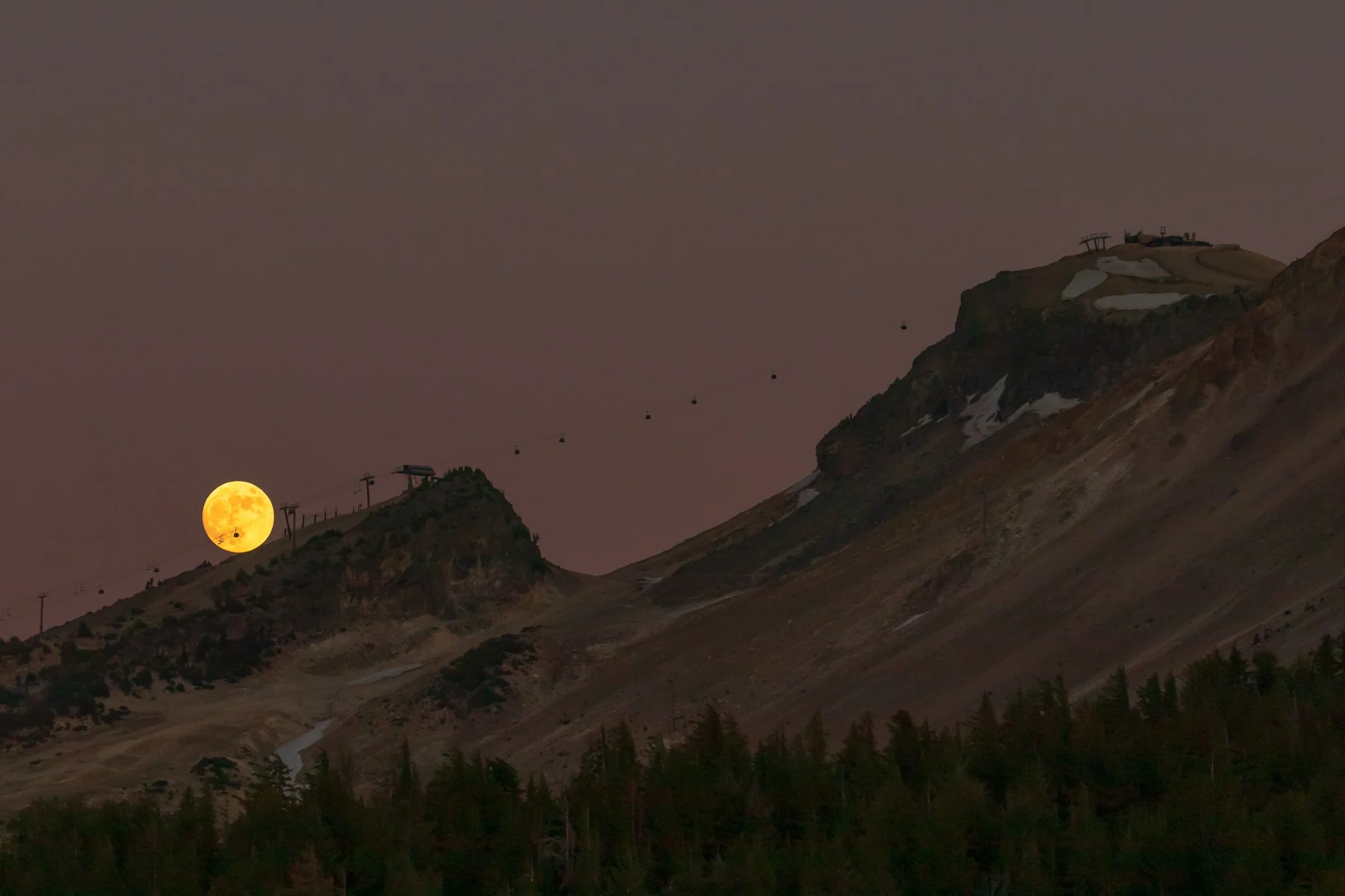Super Full Moon over Mammoth Mountain.