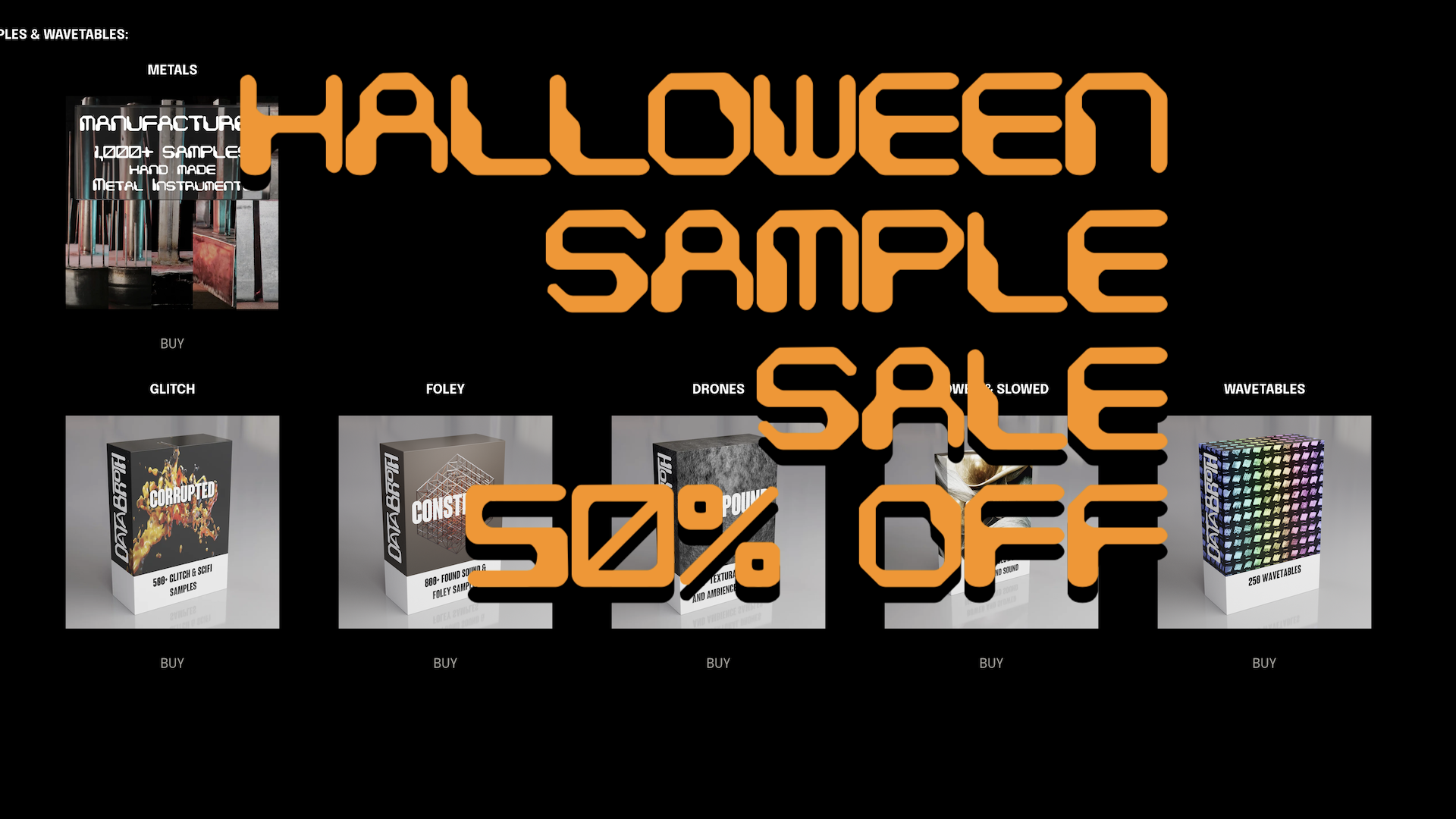 HALLOWEEN SAMPLES SALE