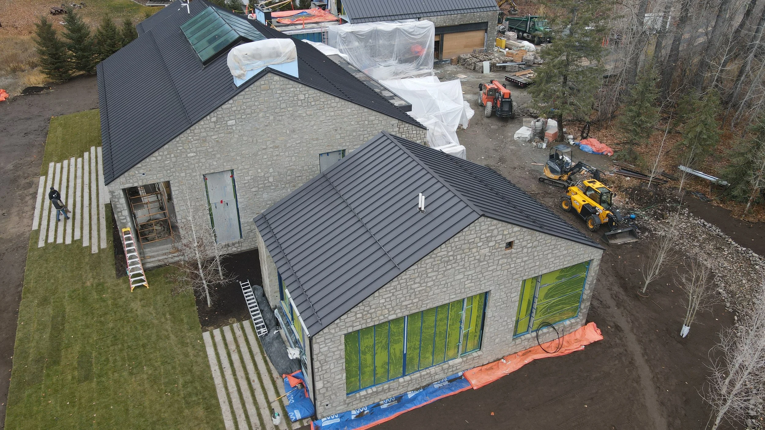 Roof and exterior stone custom home Ketchum Idaho