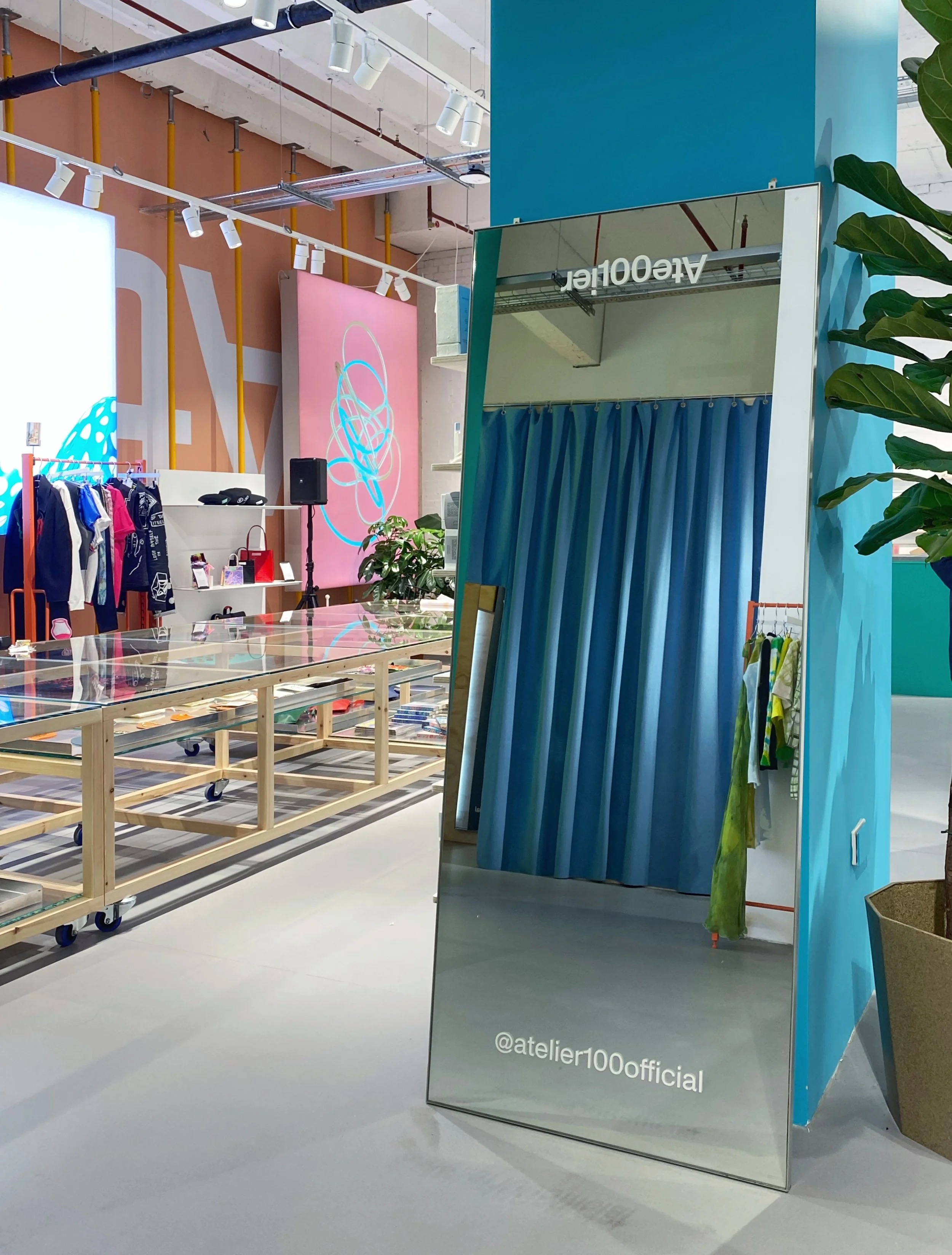 Atelier100 retail concept in London by Studio Navet — shop and workshop space fitted with repurposed store materials.
