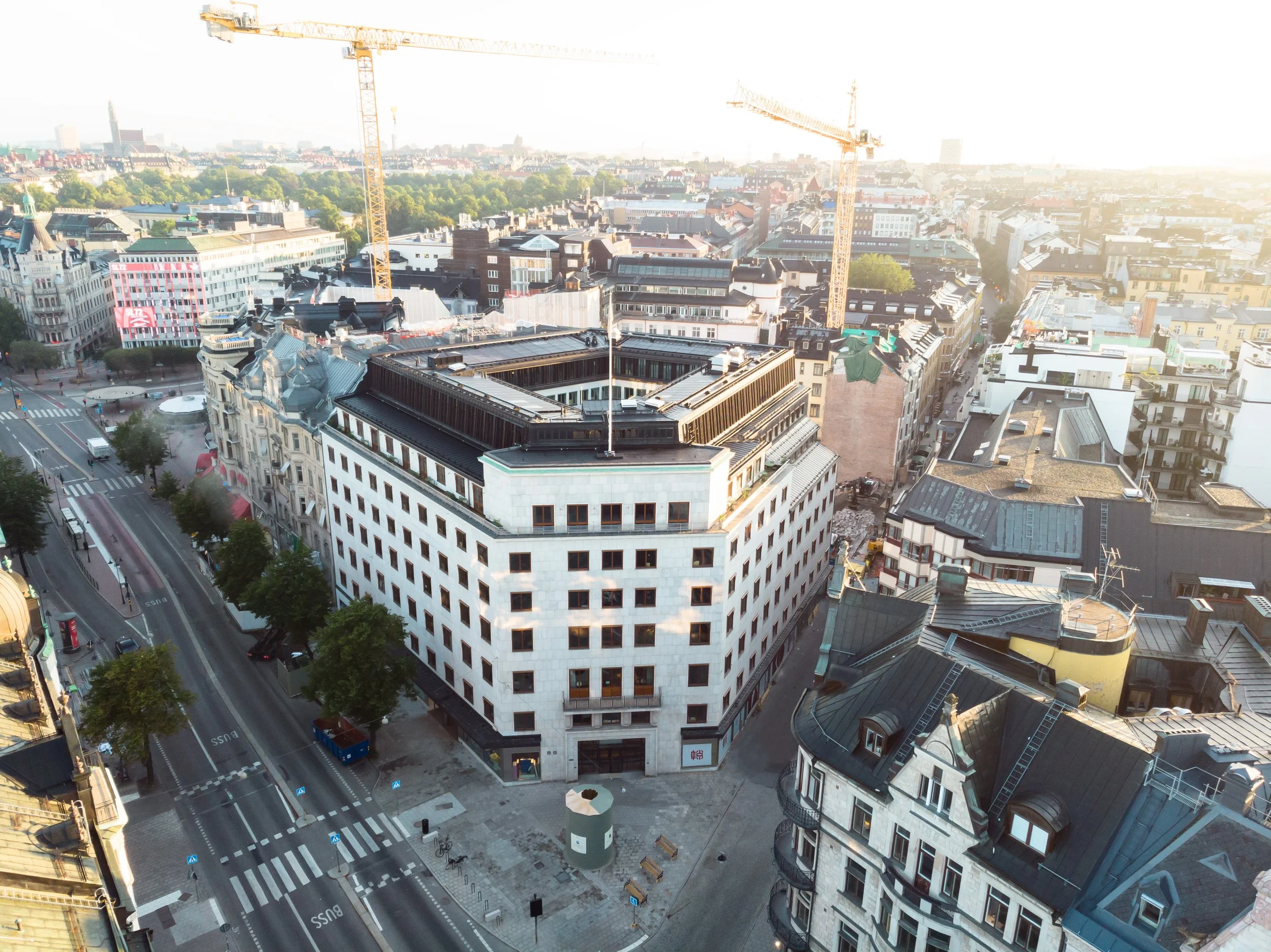 Grev Thureplan in Stockholm by Studio Navet and KLS Arkitekter — renovated interior of a preserved marble-façade building for Vasakronan.