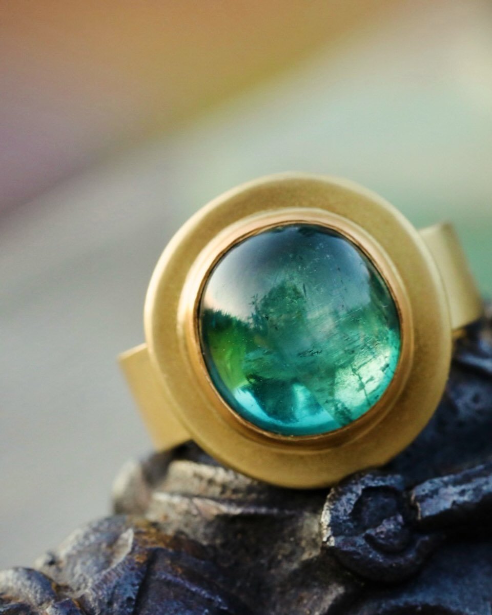 Handmade. Substantial. Real. 22K, 18K, Tourmaline. 

.
.
.
#original #oneofakindjewellery #bigsur #goldsmith #finejewels