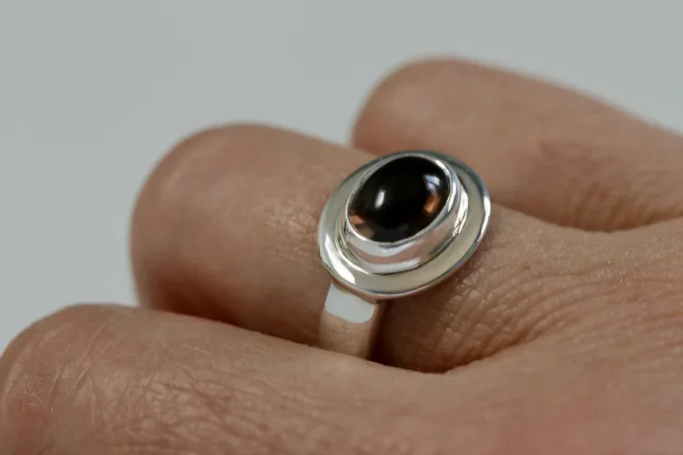 Smoky Topaz Ring in Sterling Silver by Carrie Armstrong Design