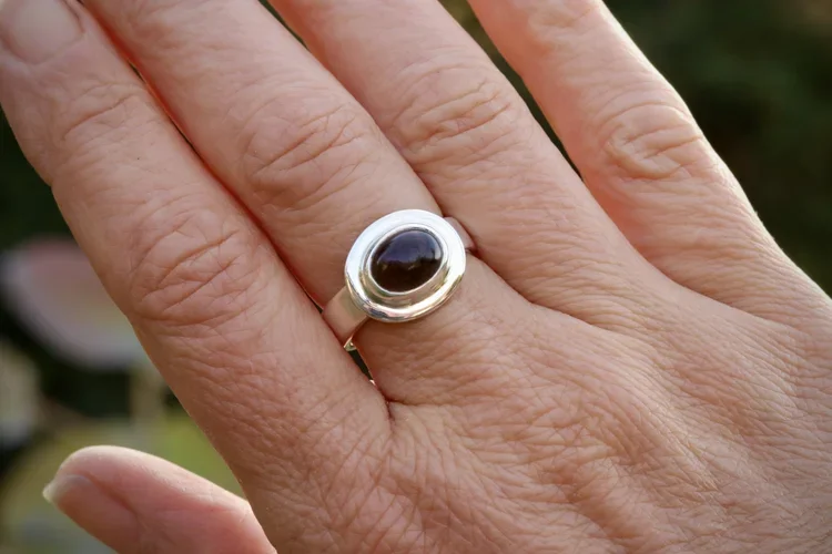 Smoky Topaz Ring in Sterling Silver by Carrie Armstrong Design