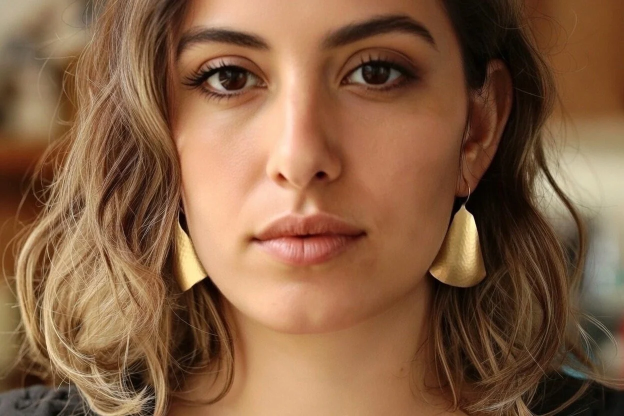 22k Gold Sculpted Drop Earrings by Big Sur Goldsmiths