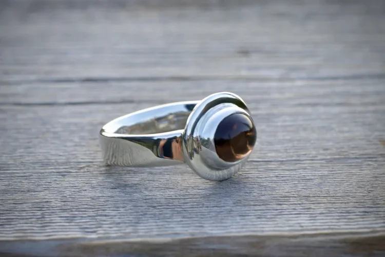 Smoky Topaz Ring in Sterling Silver by Carrie Armstrong Design
