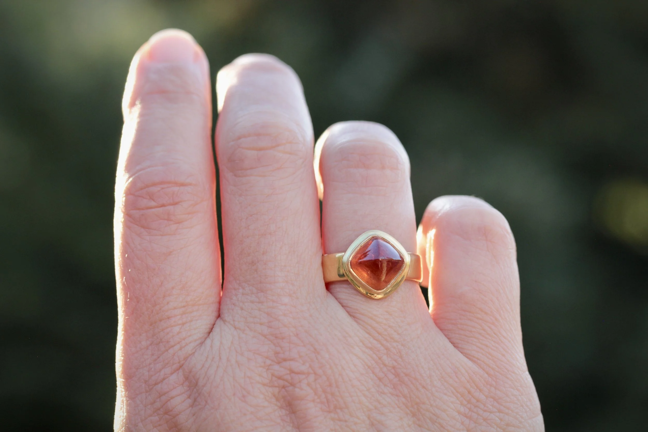 Mandarin Garnet Ring in 22K Gold by Carrie Armstrong Design