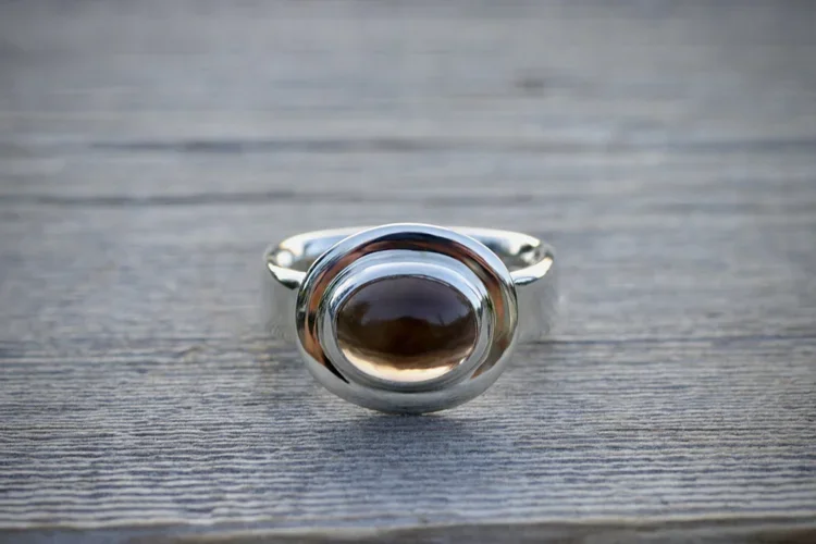 Smoky Topaz Ring in Sterling Silver by Carrie Armstrong Design