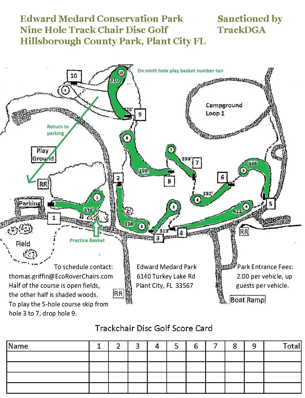 TrackDGA is pleased to survey disc golf courses and provide sanctioning