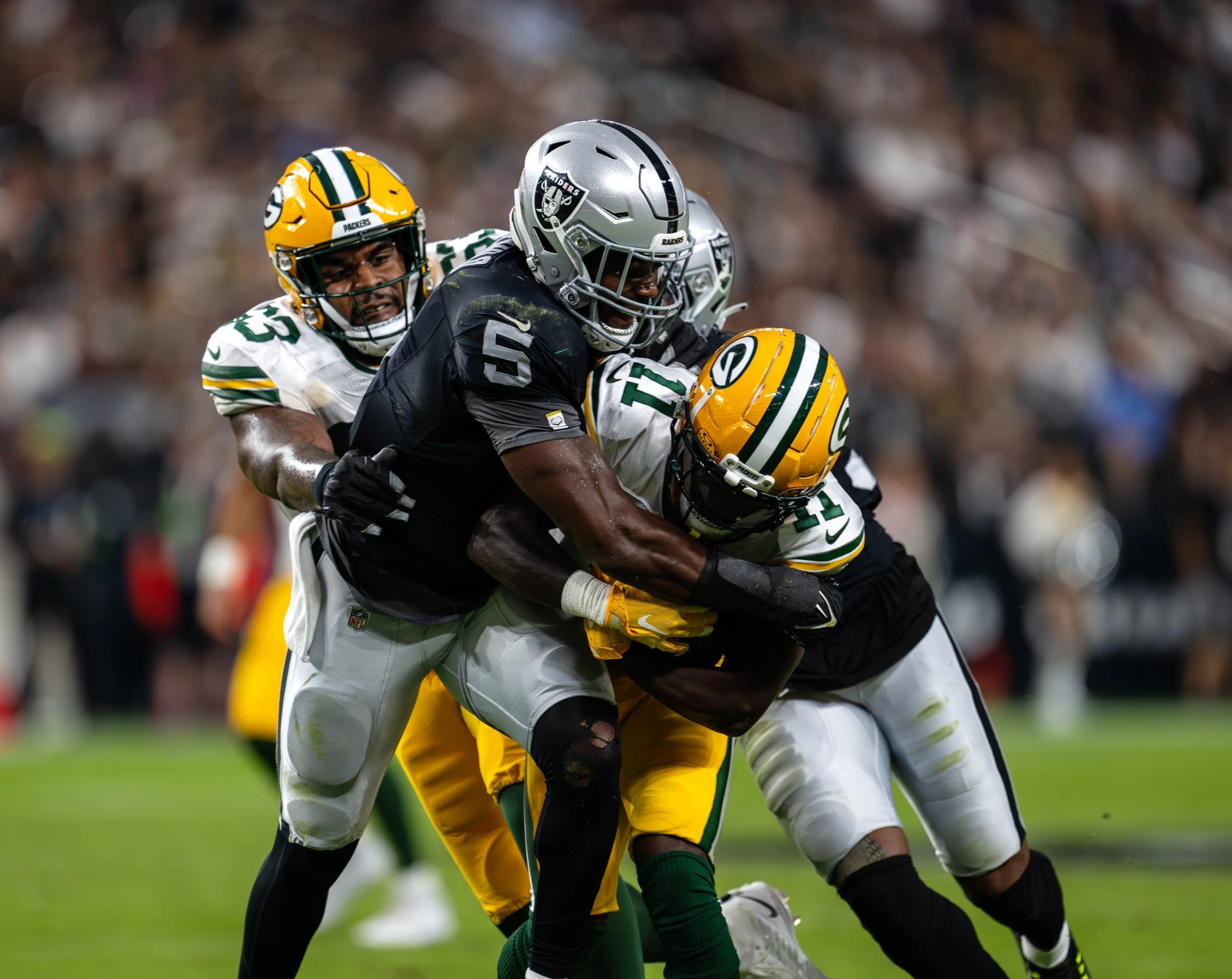 The Raiders’ defense showed up big on Monday Night Football to help beat the Packers 17-13