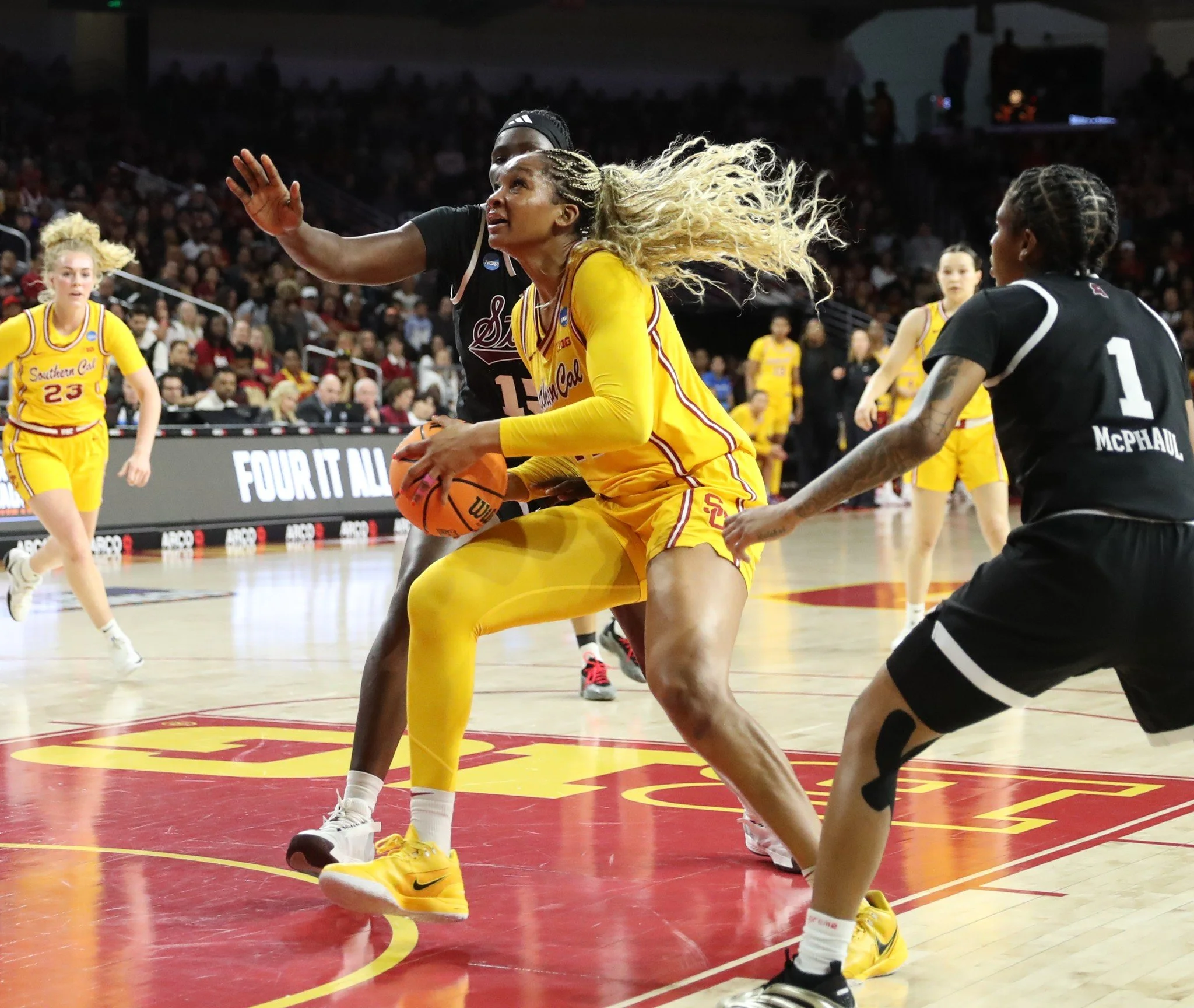 Kiki Iriafen leads No.1 USC past No.9 Mississippi State 96-59 after JuJu Wakins goes down