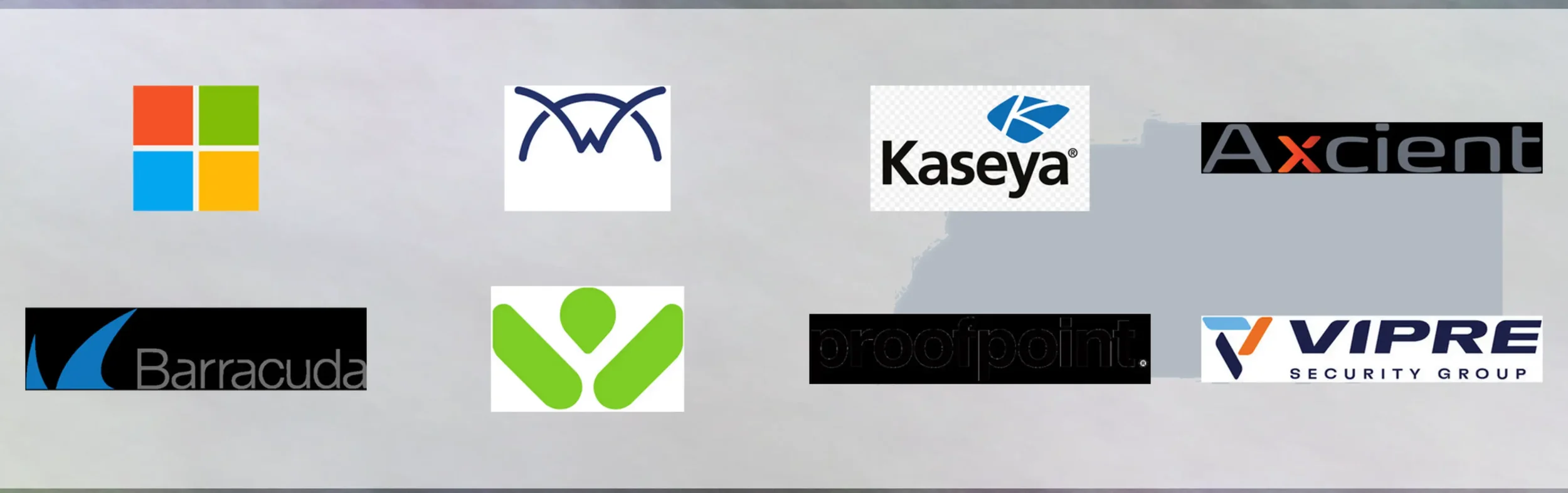 Grid of Solomon IT strategic technology partner logos including Microsoft, ConnectWise, Kaseya, Axcient, Barracuda, Webroot, Proofpoint, and VIPRE