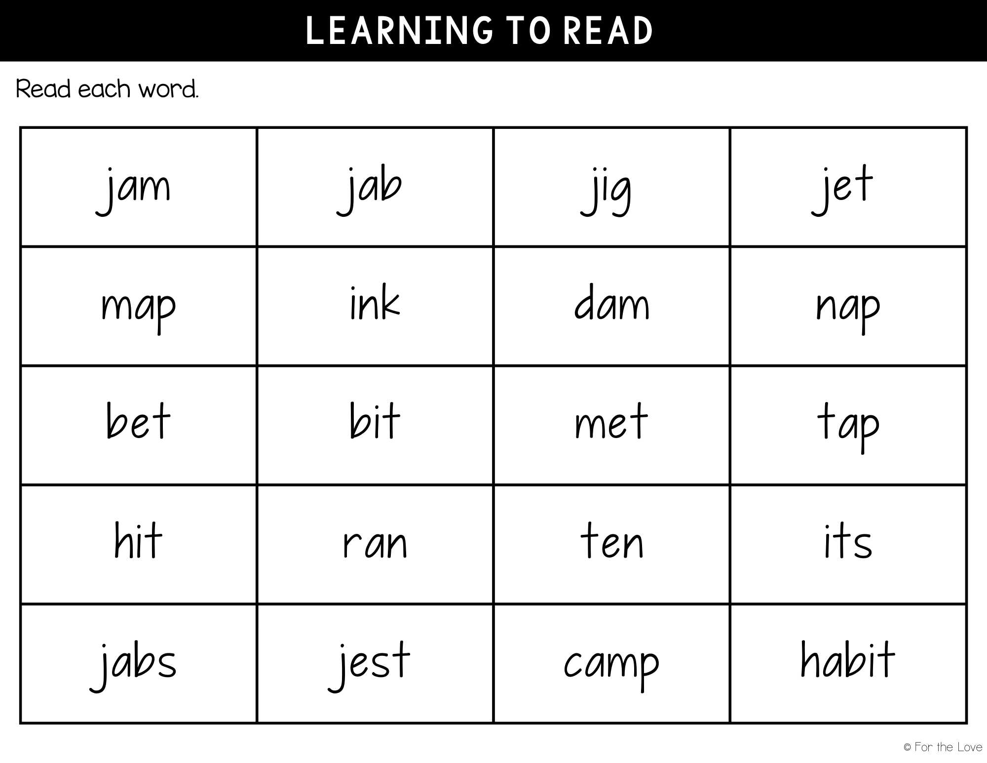 learning to read the letter j