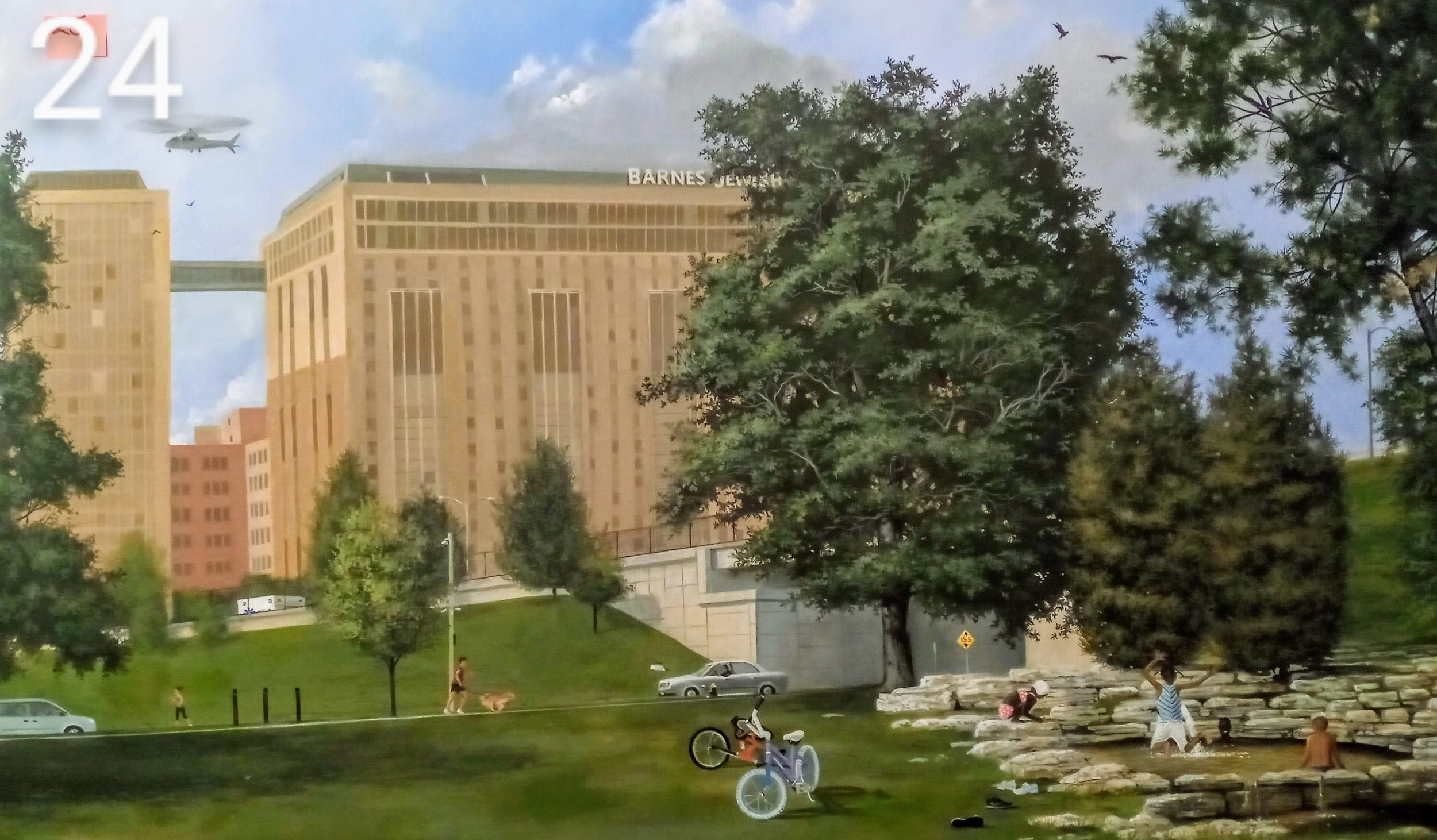 RP13 White Rocks -painting on location inside Forest Park in St. Louis, MO 