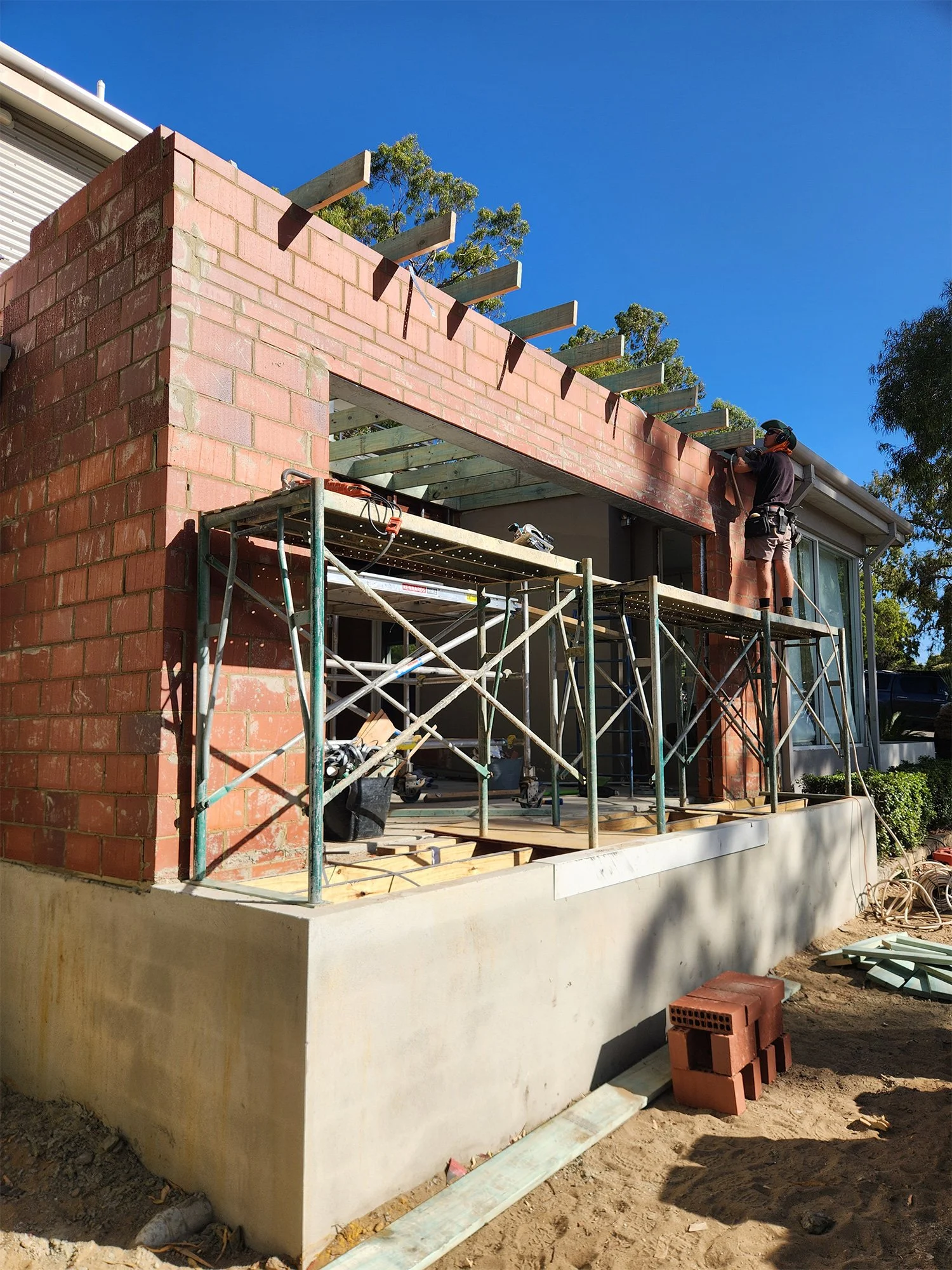 Mosman Park brick extension under construction