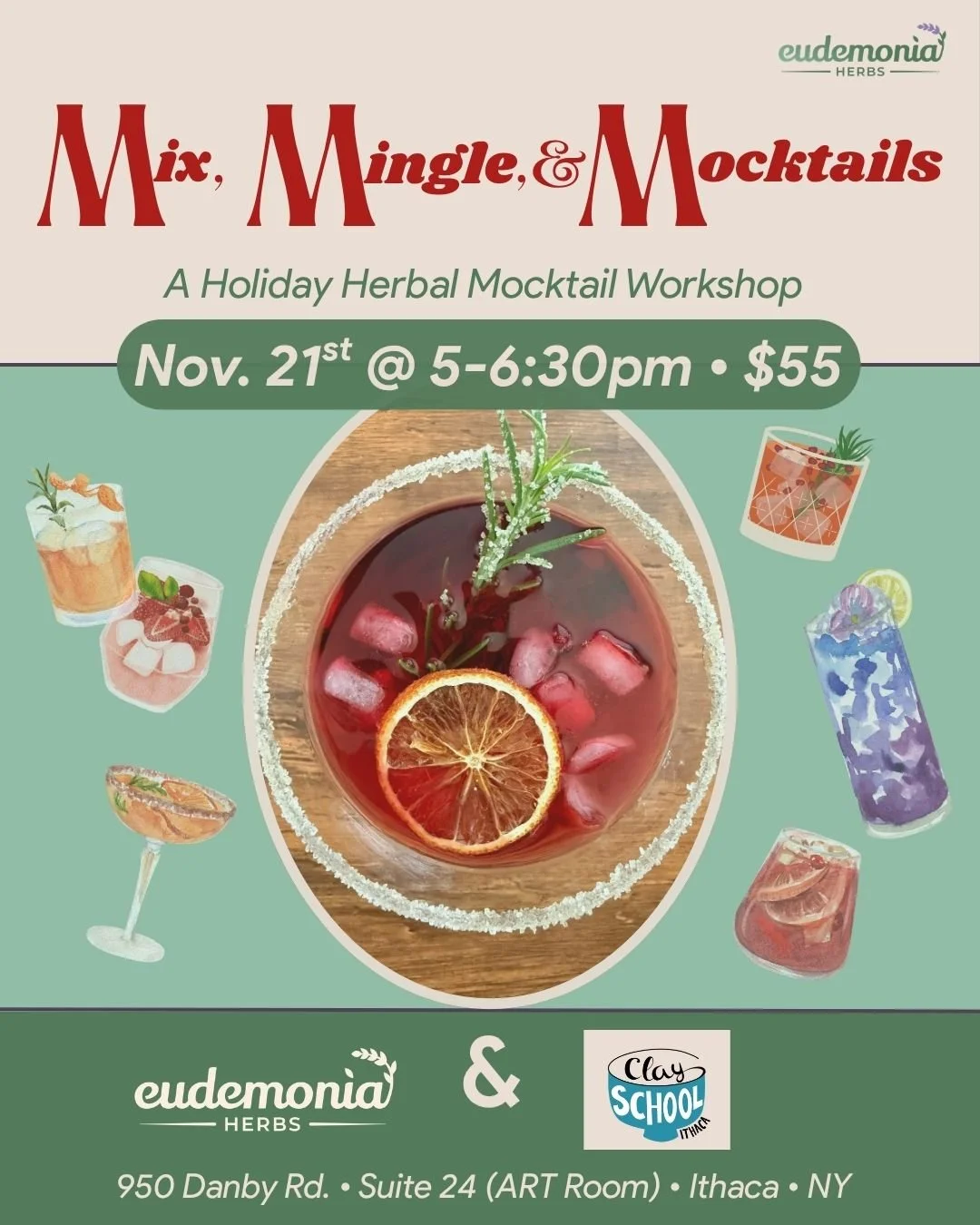 Mix, Mingle, & Mocktails: A Holiday Herbal Mocktail Workshop
