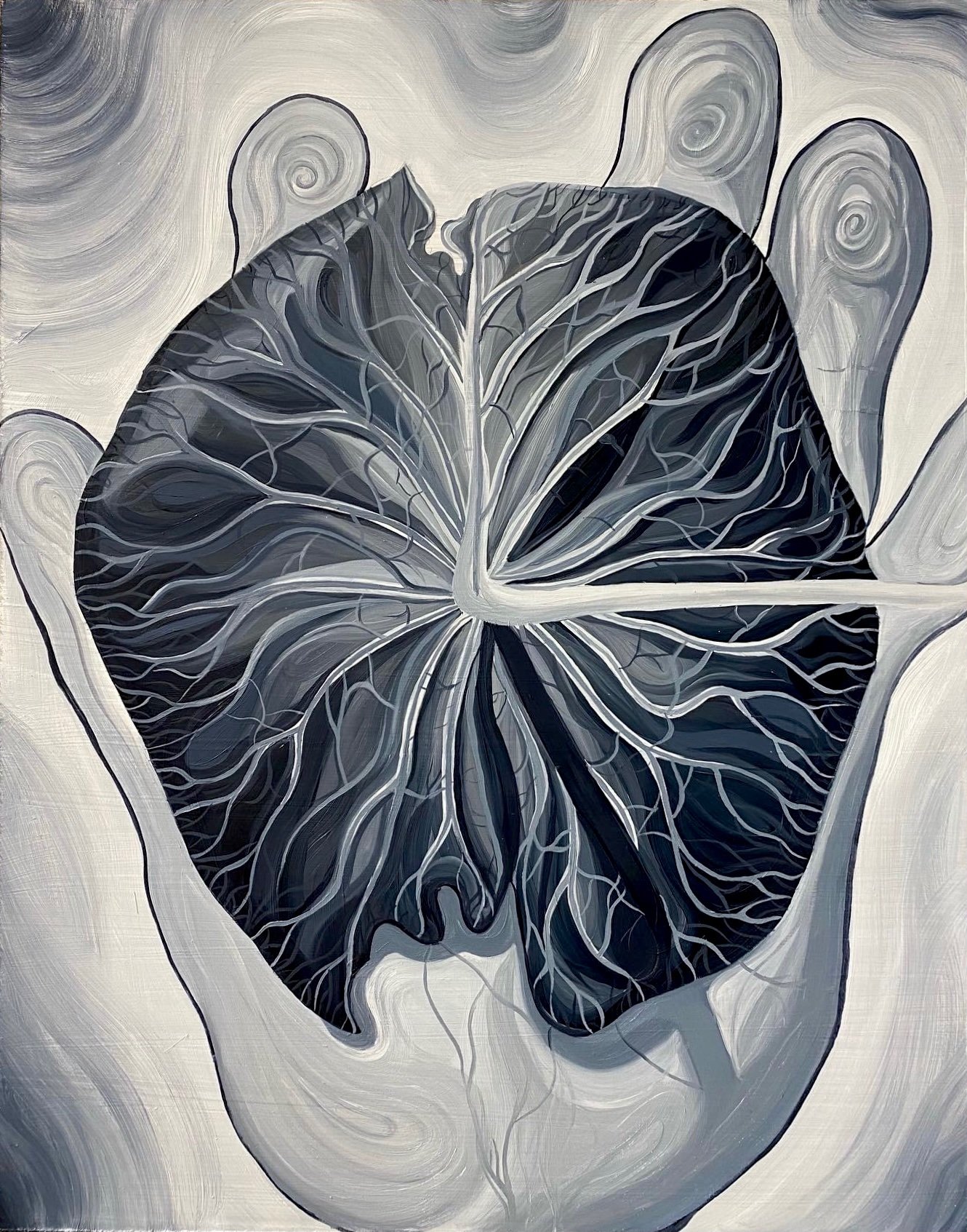 Lily Pad, oil paint on wood panel, 18x24 in, October '21