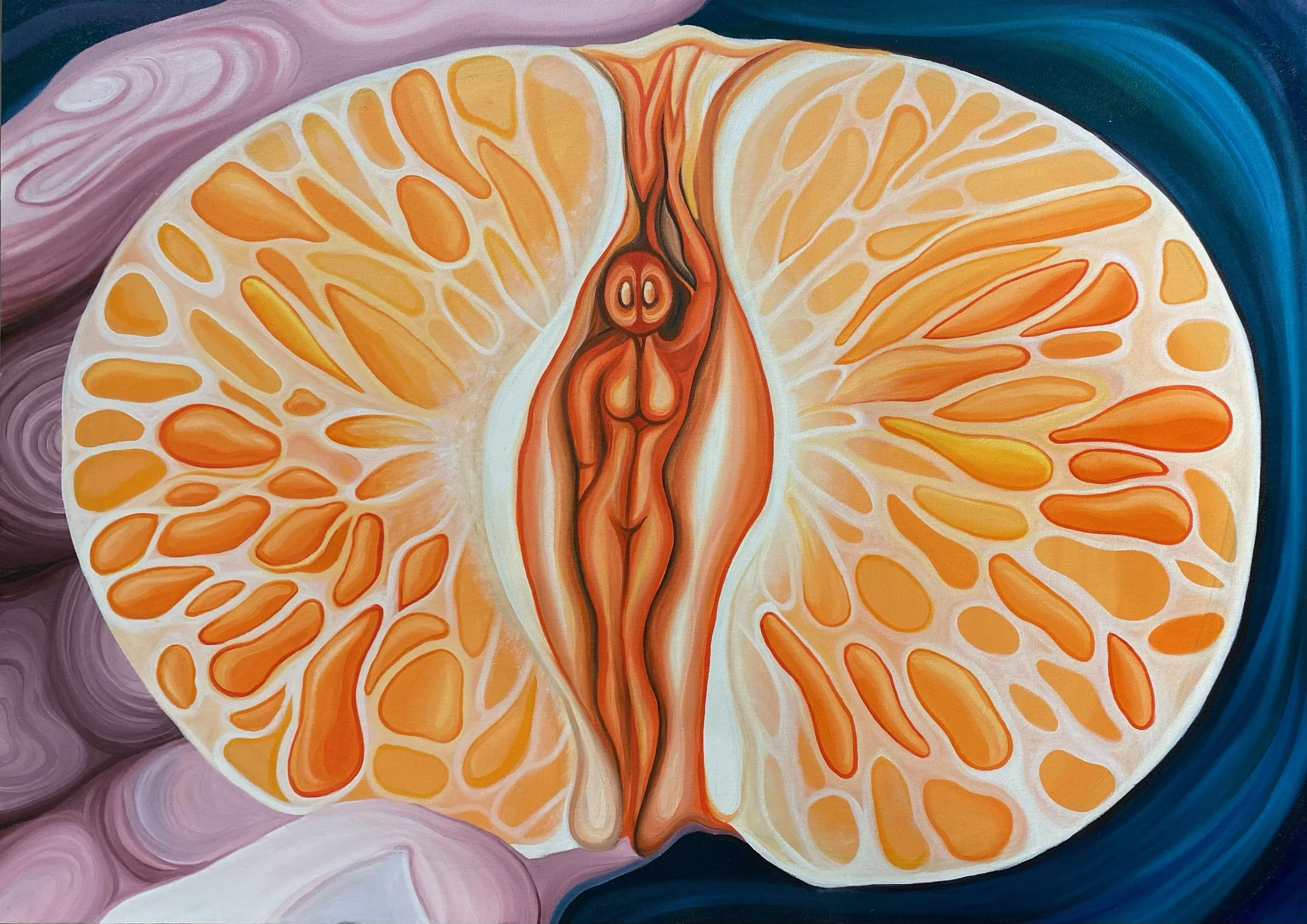 Clementine, oil paint on canvas, 30x42 in, December '21