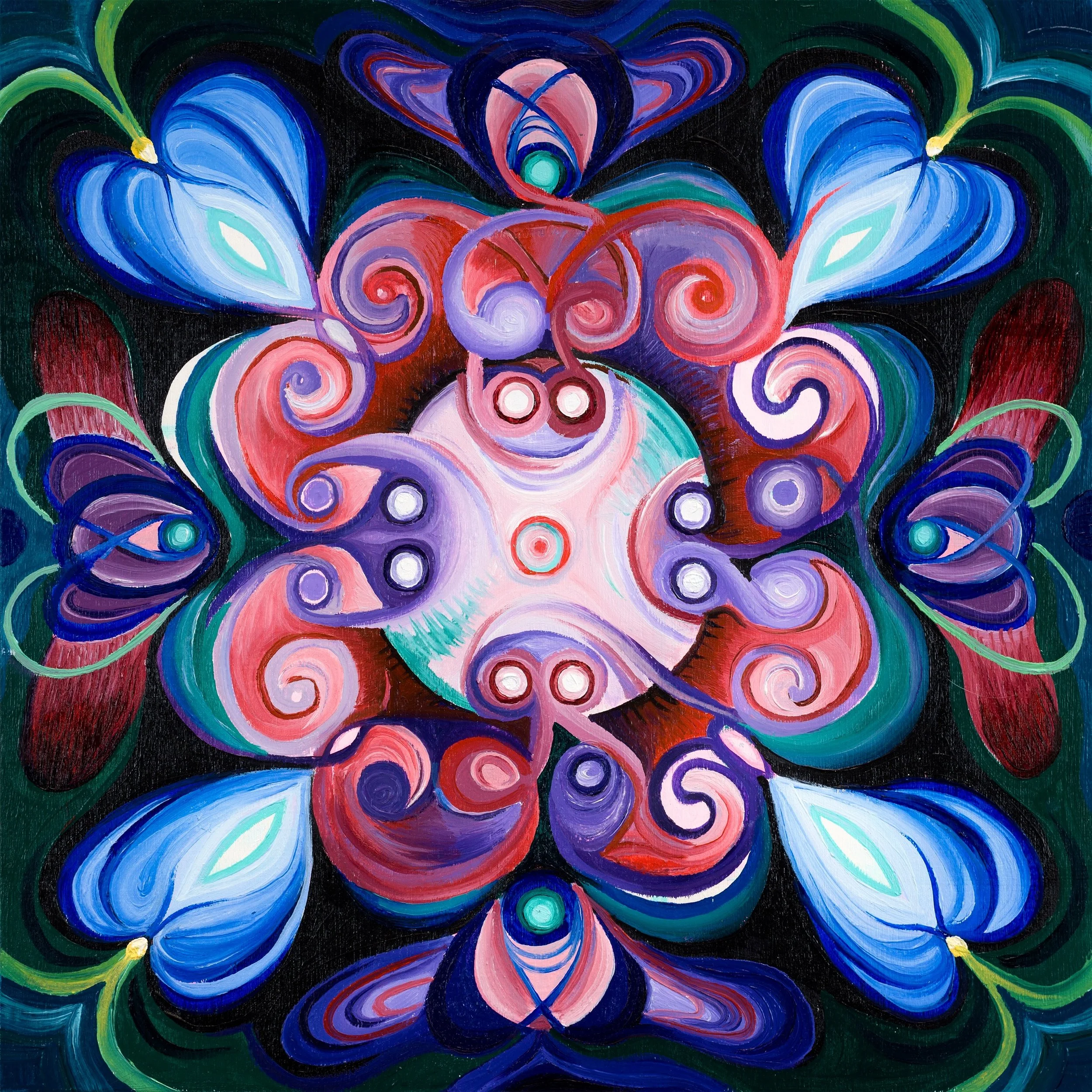 Crystals, oil paint on canvas, 10x10 in, February '23