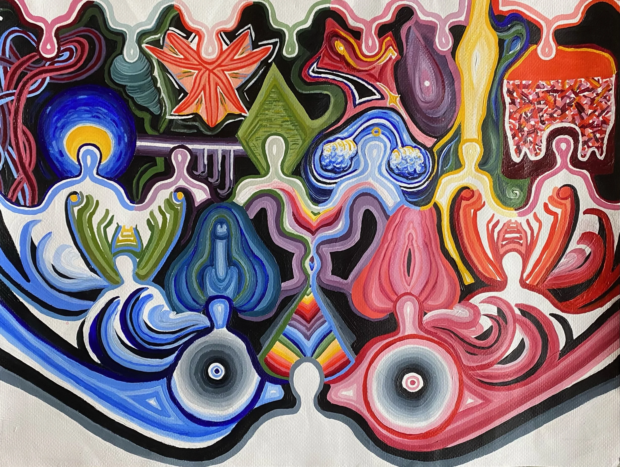 Fluidity, acrylic paint on paper, 23x17 in, November '20