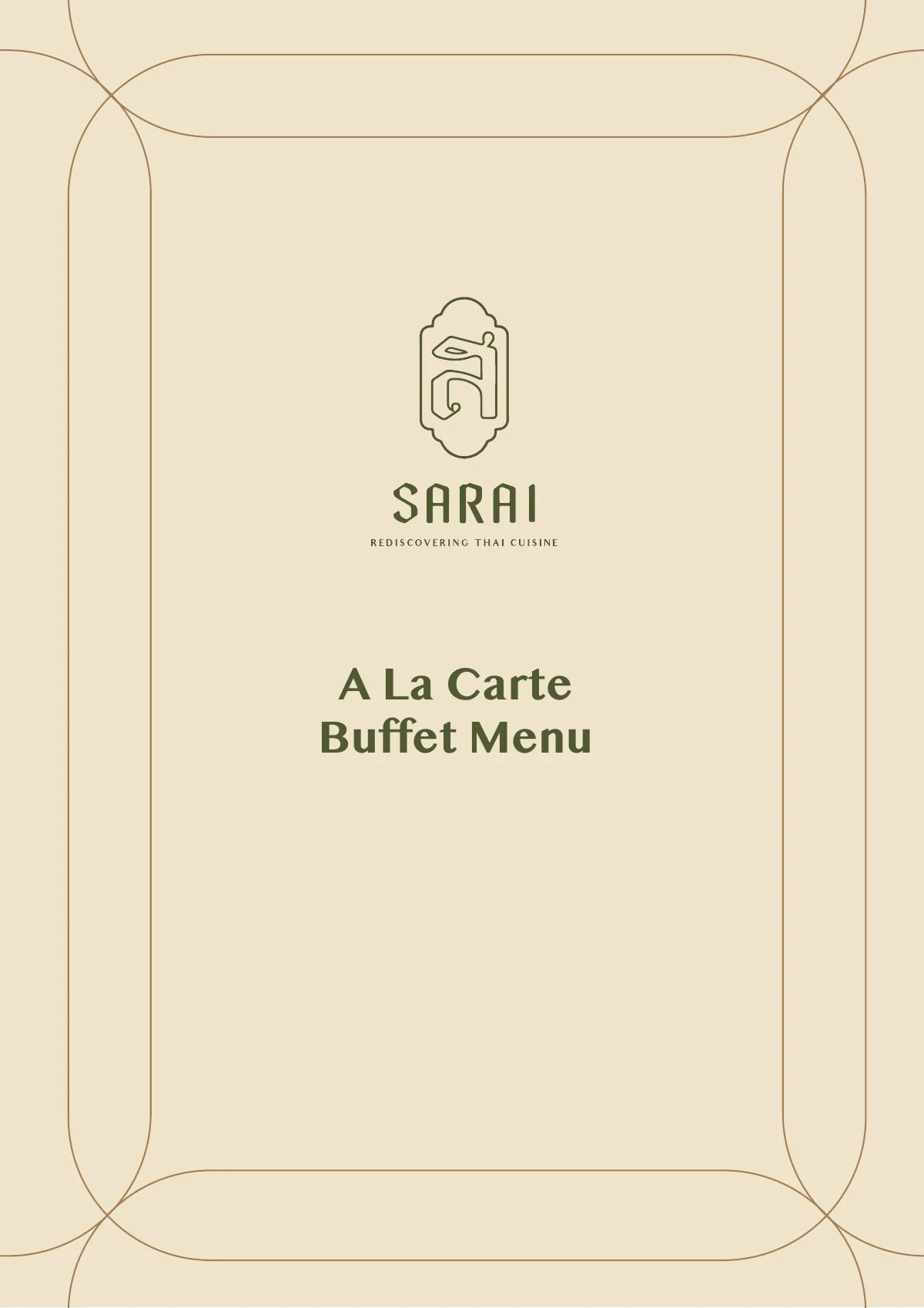 Sarai Fine Thai À La Carte Buffet Menu cover