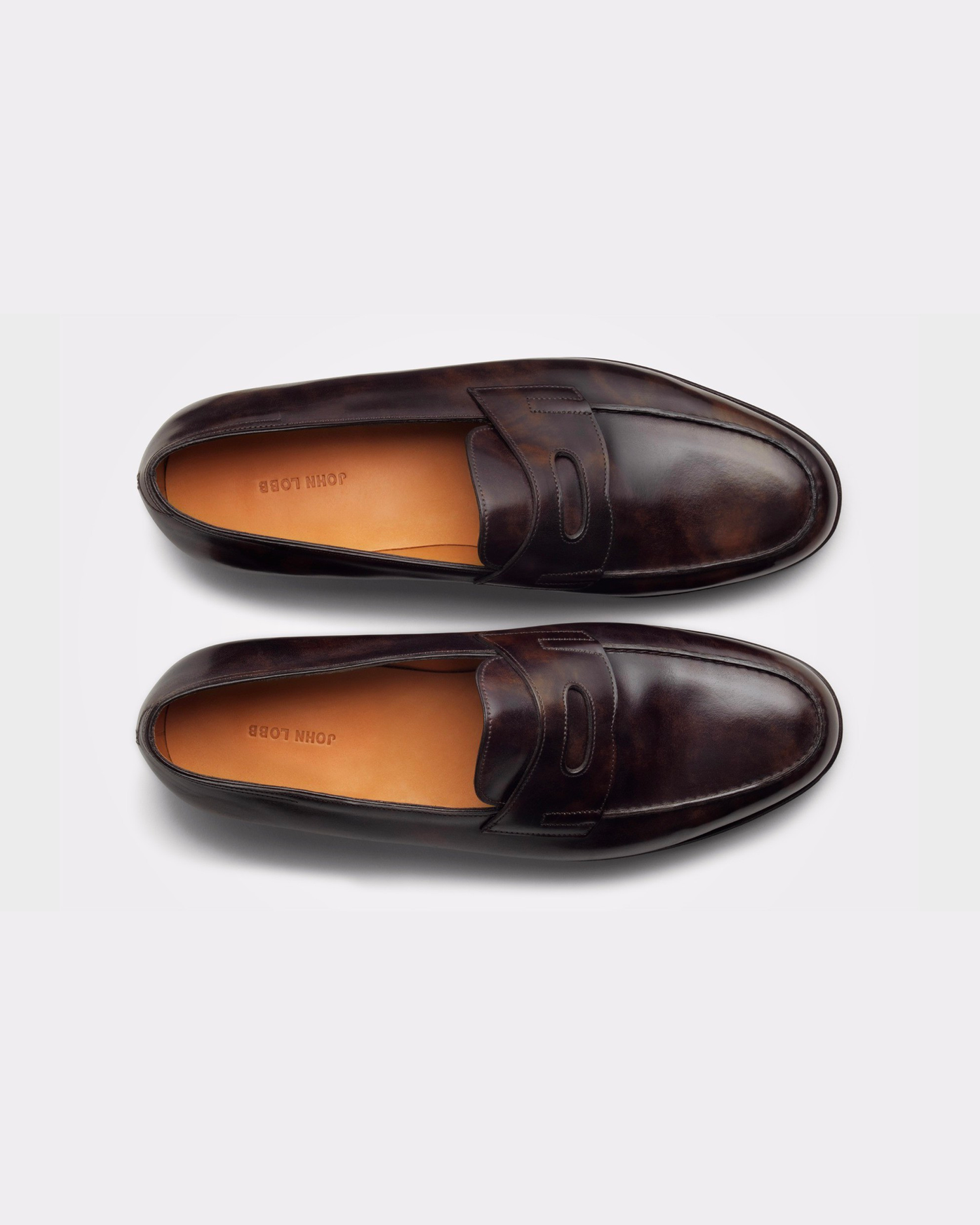 Mocassins John Lobb Lopez En Cuir Et Daim Marron - Taille UK 11E (EU 45, US 12) - Neuf Avec Emballage
