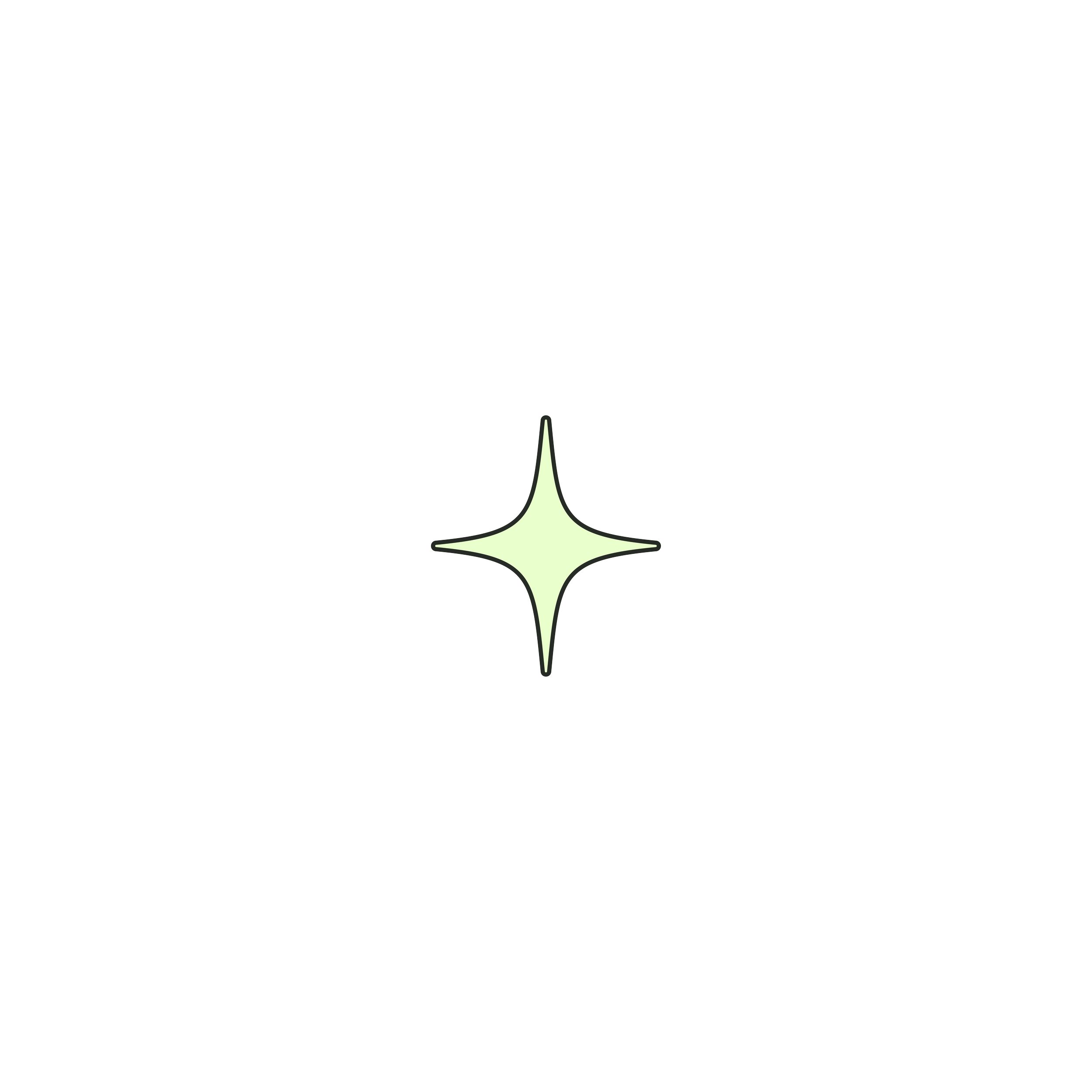 Illustration of green sparkle shape.