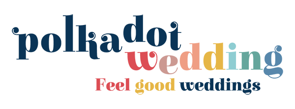 Polka Dot Wedding logo, which is their name with the tagline "Feel good weddings"